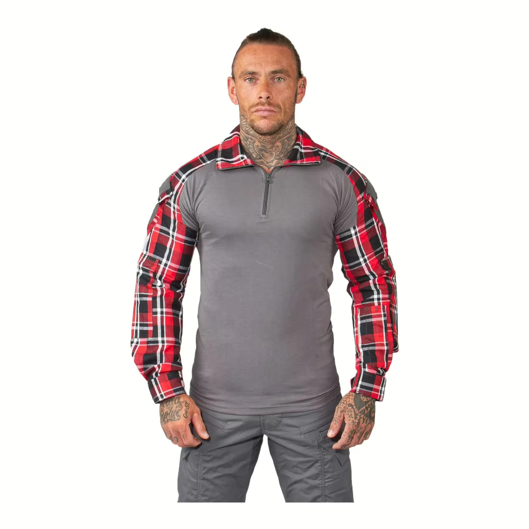 Flannel Combat Shirt, Red Flannel Combat Shirt, Red
