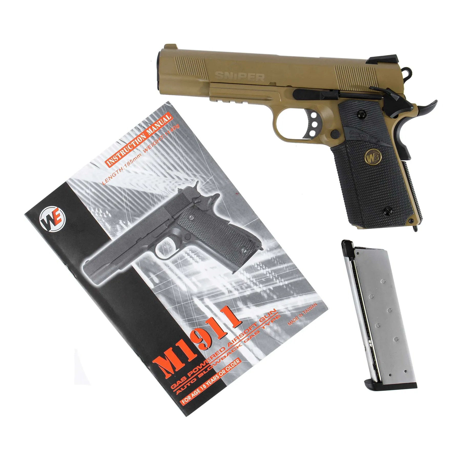 WE M1911 MEU Tactical Full Metal Desert GBB Softair