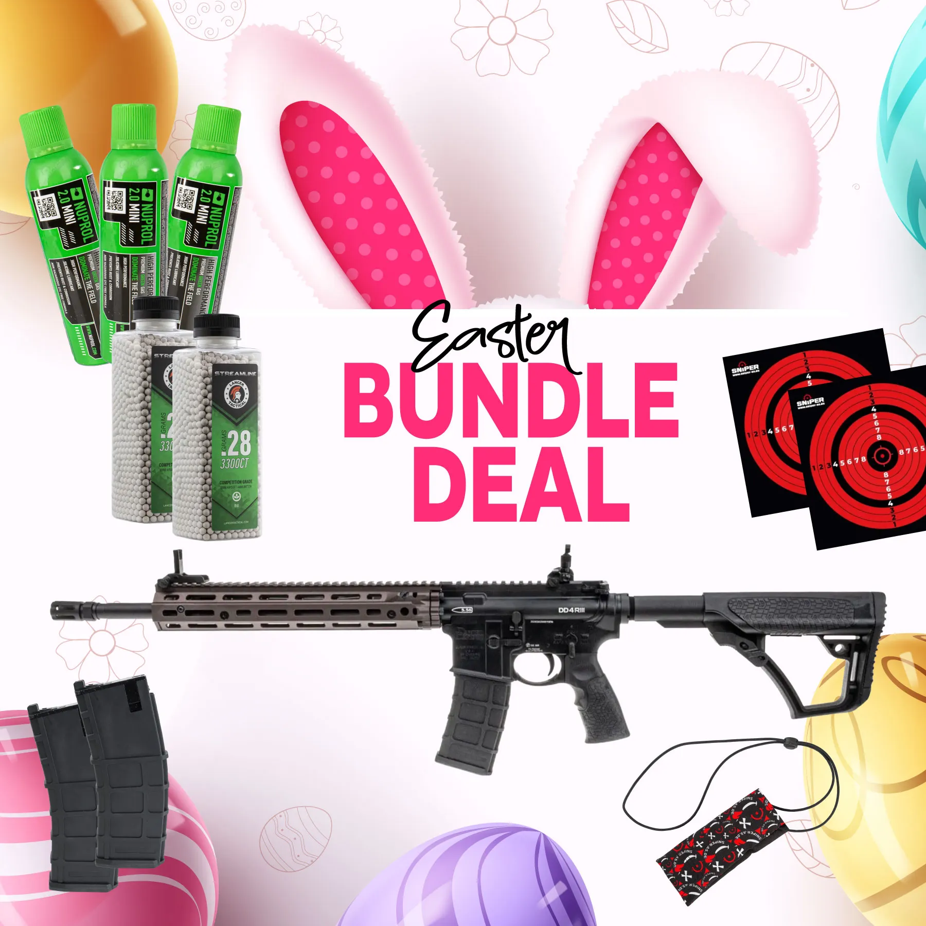 Easter Bundle - Golden Eagle Daniel Defense 4 RIS III 16" GBB, Dualtone