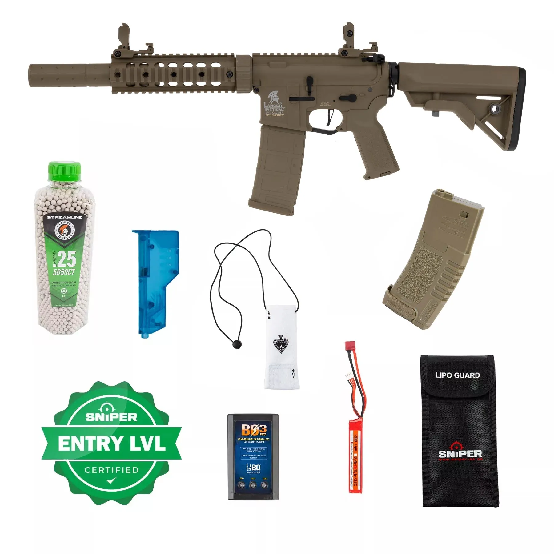 Einsteiger Set #1 - Lancer M4 SD w/ Nebula ETU (S)AEG, Tan Einsteiger Set #1 - Lancer M4 SD w/ Nebula ETU (S)AEG, Tan