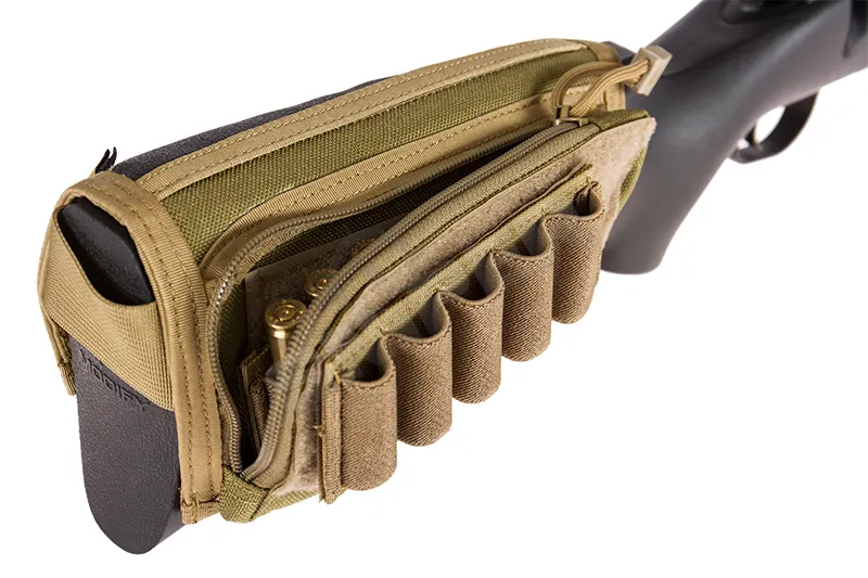 Sniper Rifle Stock Ammo Pouch, Khaki/Tan