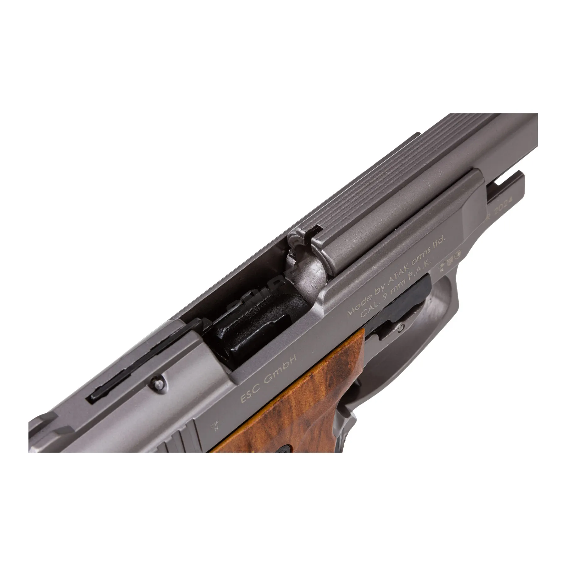 Zoraki 914 9mm P.A.K. Schreckschusspistole, Titan w/ Holzgriff Optik