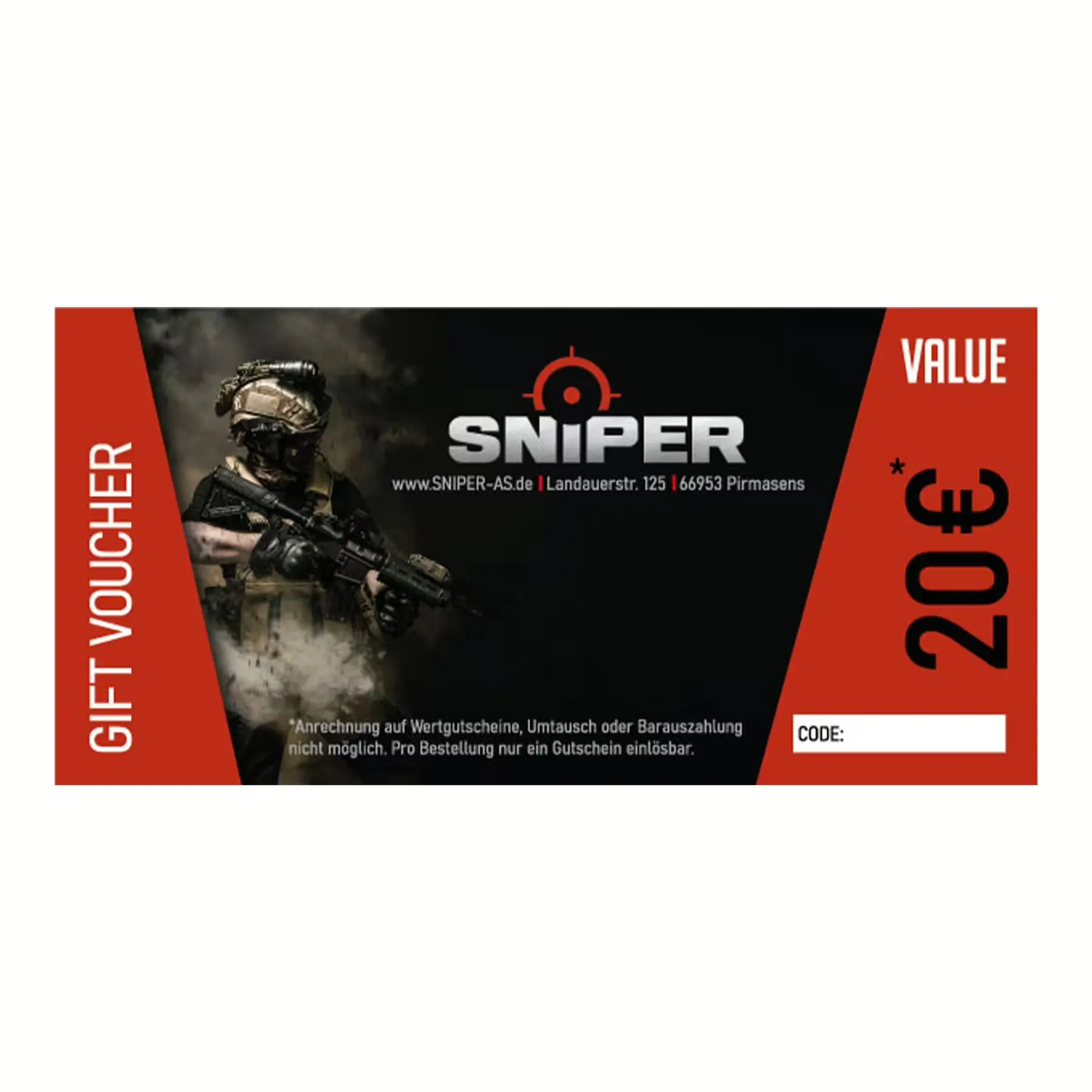 Sniper Gutschein, digital Sniper Gutschein, digital