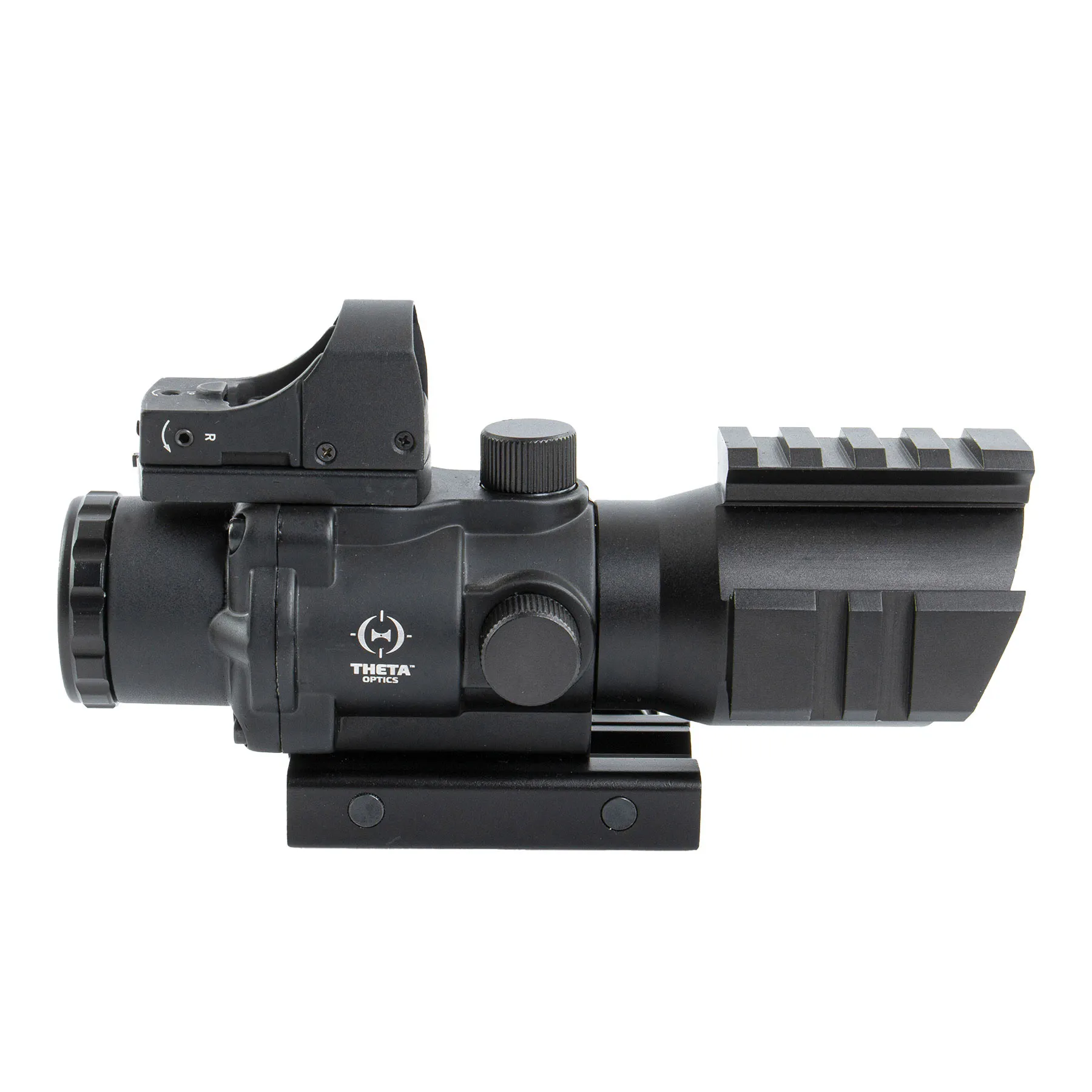 Theta Optics 4x32 Rhino Scope w/ Micro Red Dot, Black