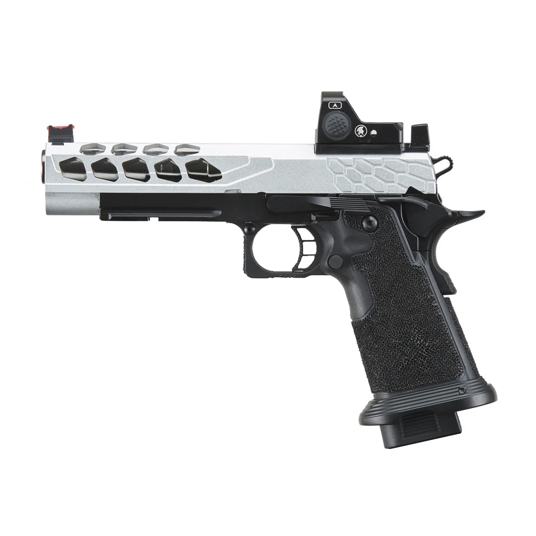 Lancer Tactical LTX-7B Stryk RMR Hi-Capa GBB Softairpistole, Silver