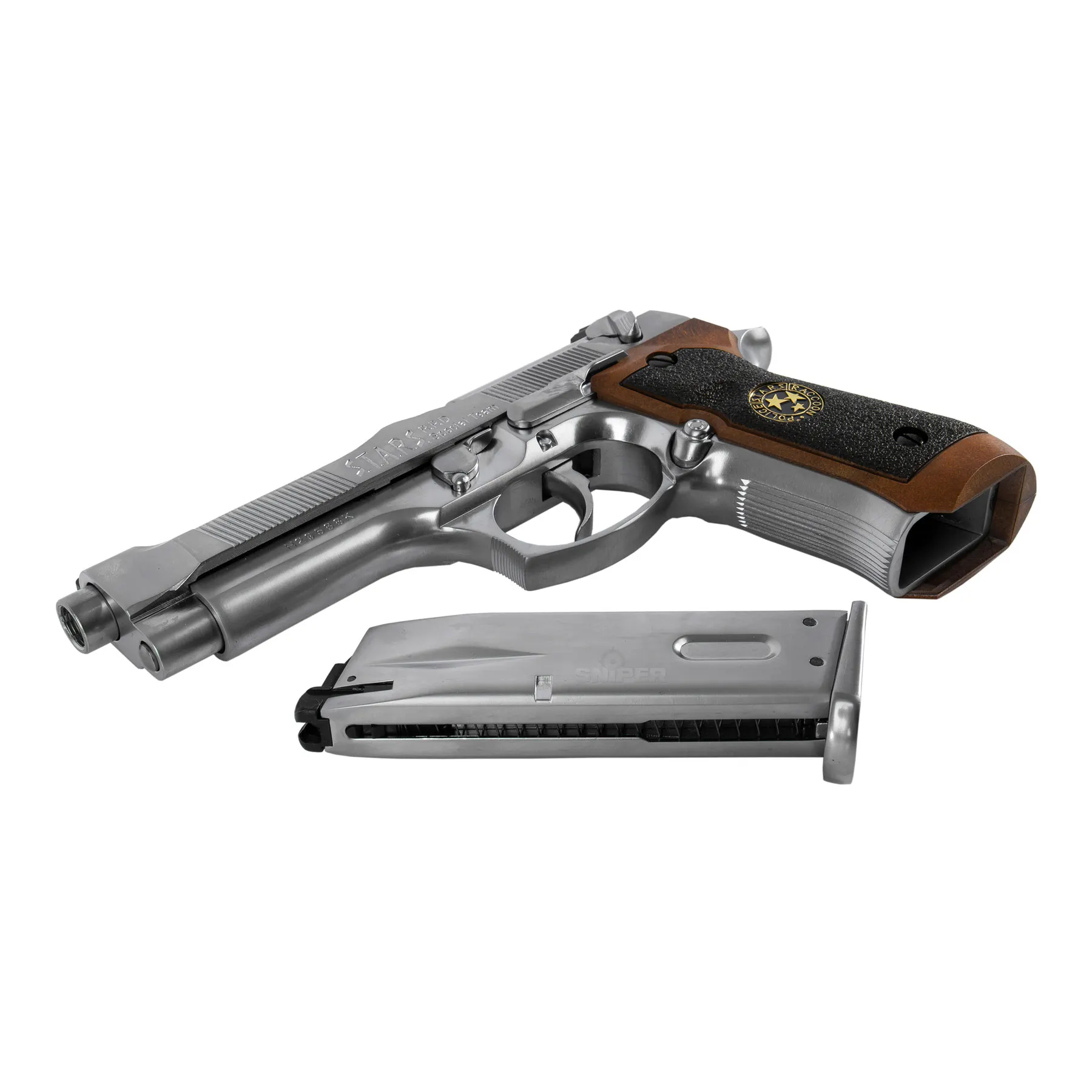 WE M92 Samurai Edge Biohazard Full Metal Silver GBB