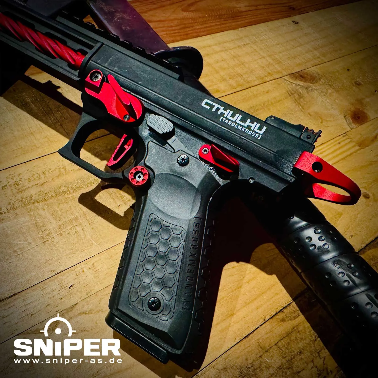 Lancer Tandemkross Cthulhu GBB Softair Pistole, Black/Red Lancer Tandemkross Cthulhu GBB Softair Pistole, Black/Red