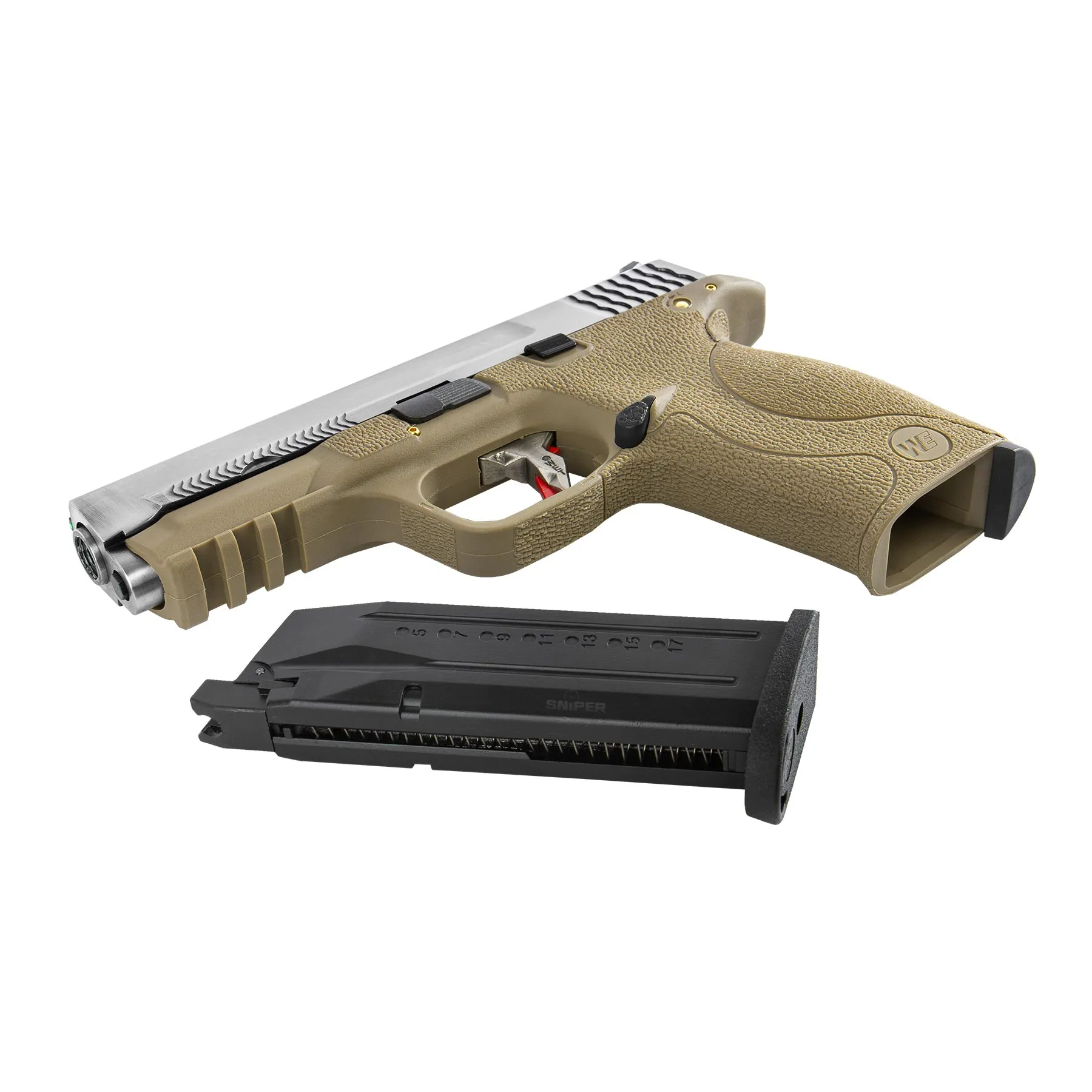 WE WET 05 SV Silver Barrel Full Metal FDE GBB Softair