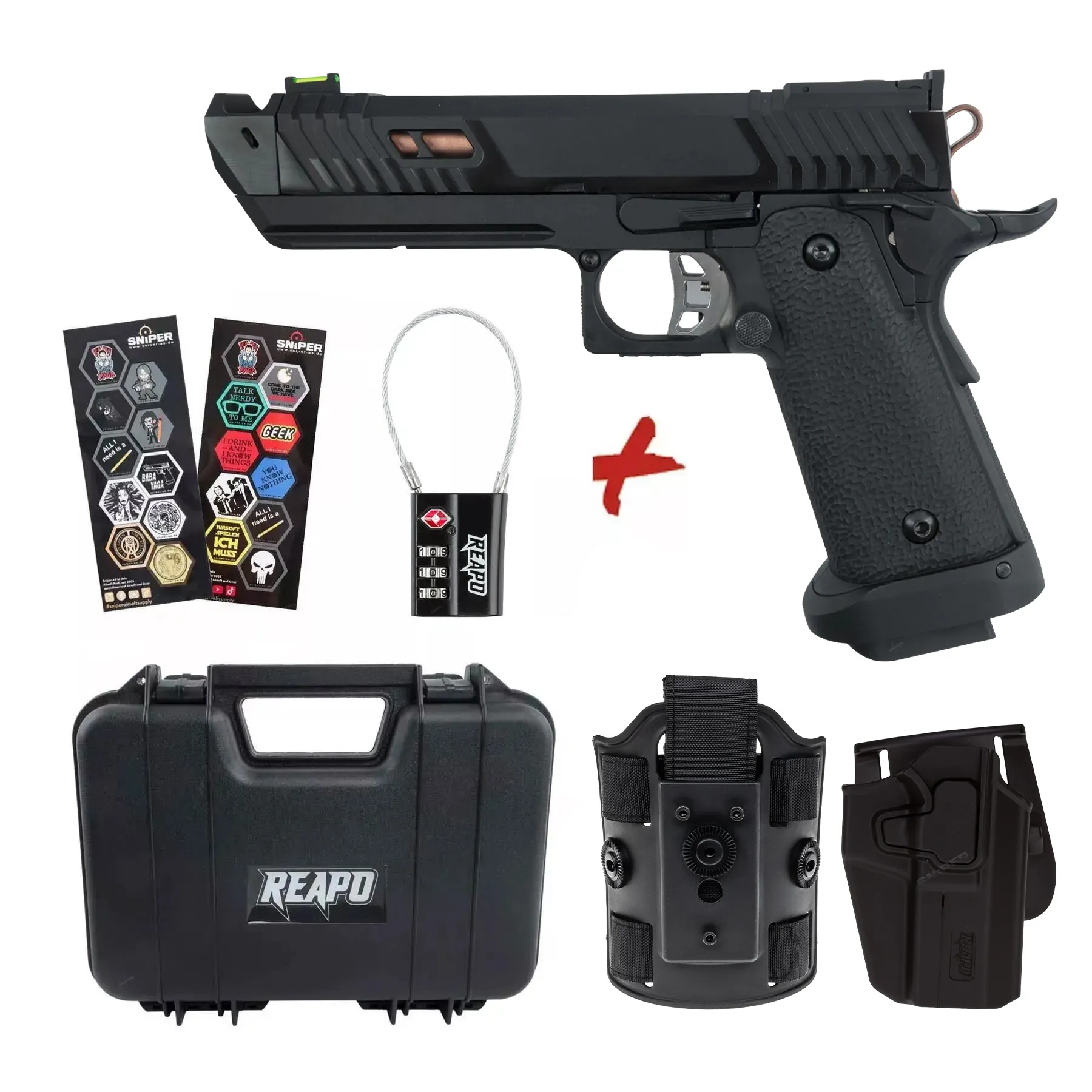 Bundle Deal #2 - Reapo JW4 Black Viper Softair Pistole, CO2 und GAS