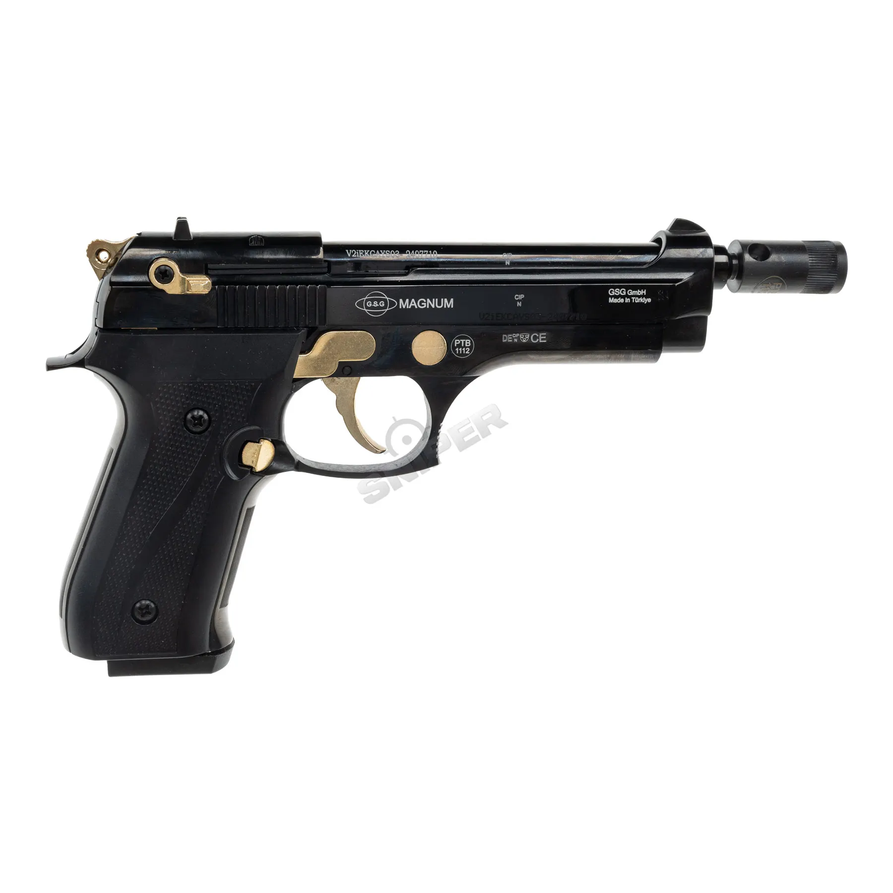 EKOL Firat 9mm P.A.K. Schreckschusspistole, Black/Gold