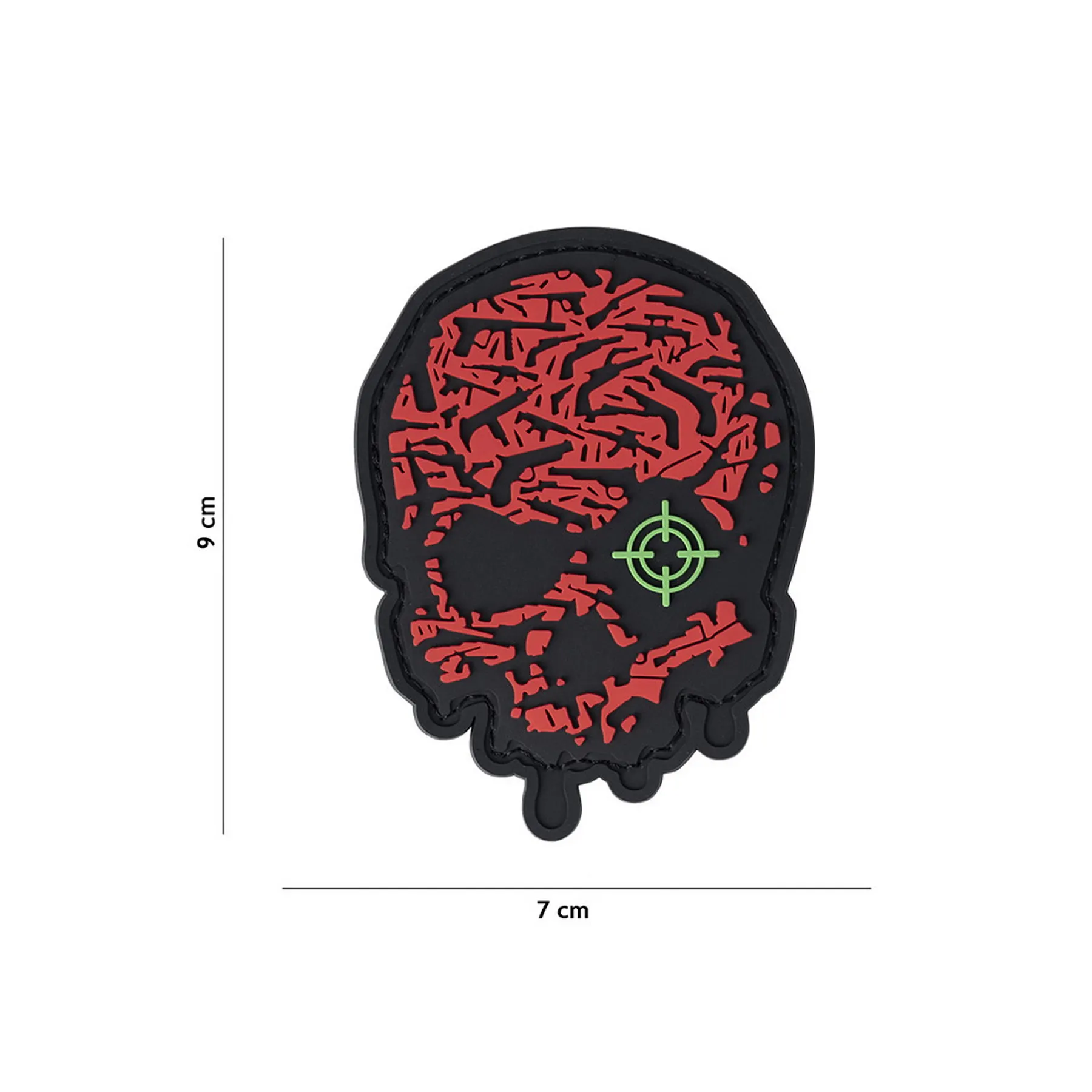 Patch PVC 3D Target Eye Skull, Red