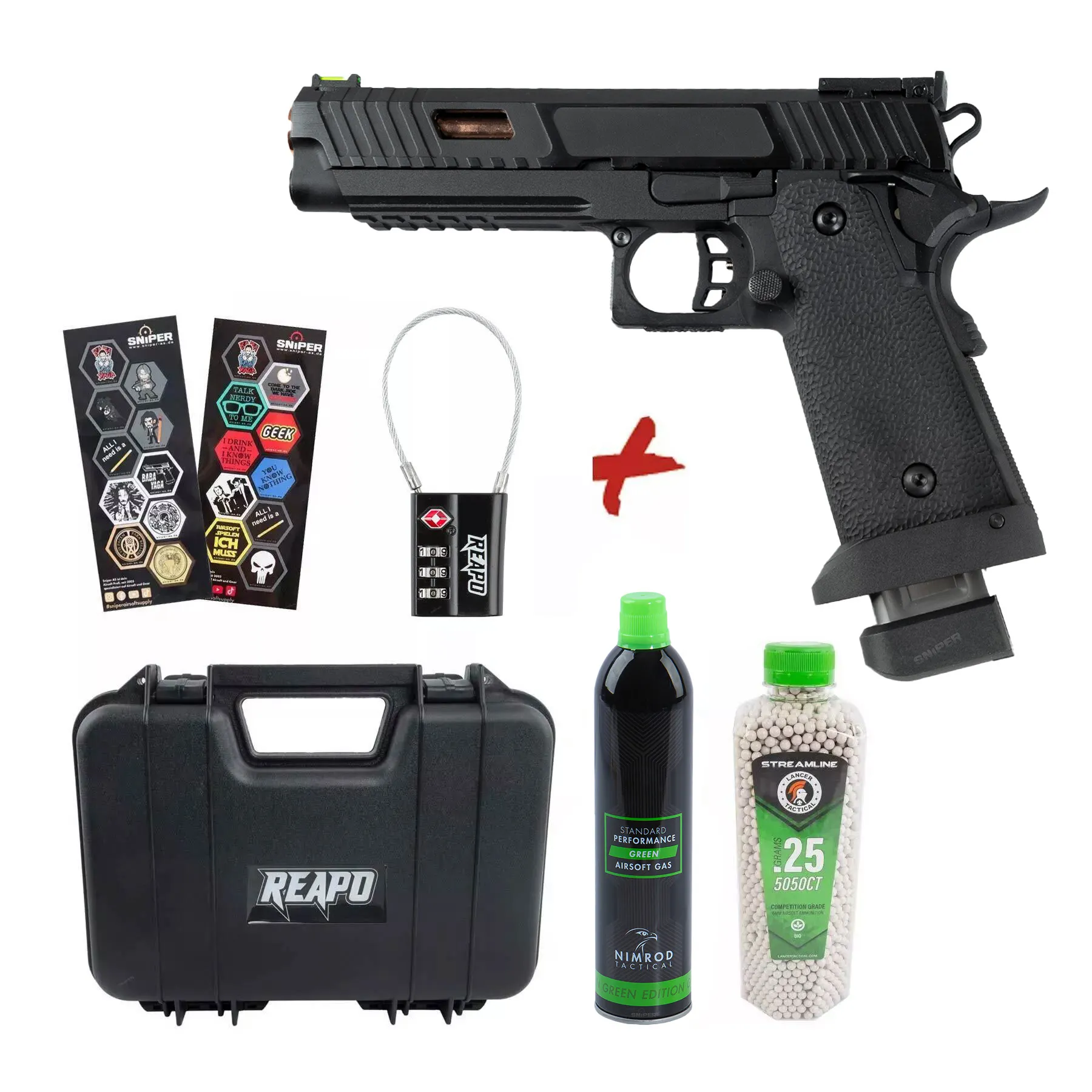 Bundle Deal #1 - Reapo BABA YAGA BETA Softair Pistole, CO2 und Gas
