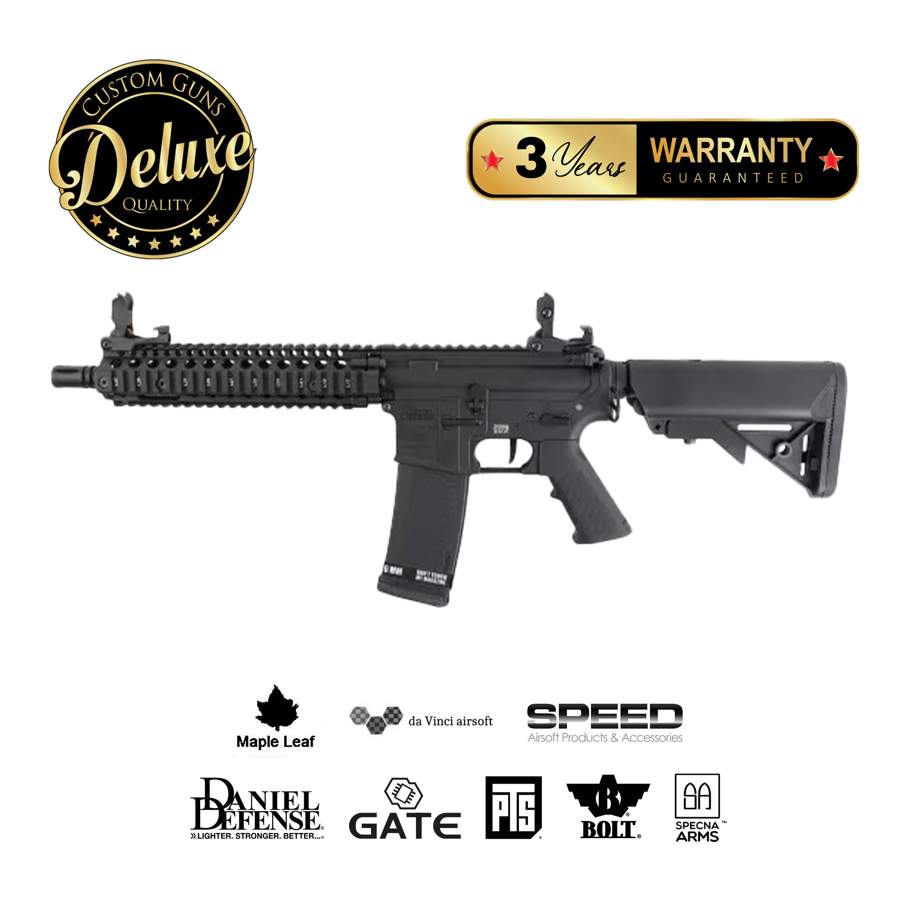 SAC x SA-E19 Edge Daniel Defense MK18 (S)AEG, Black