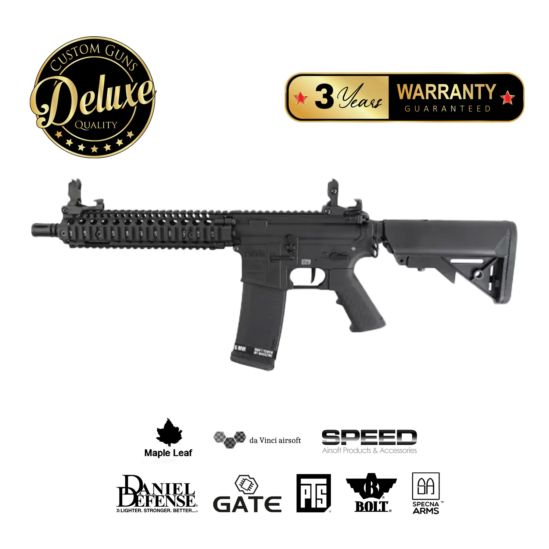 SAC x SA-E19 Edge Daniel Defense MK18 (S)AEG, Black SAC x SA-E19 Edge Daniel Defense MK18 (S)AEG, Black