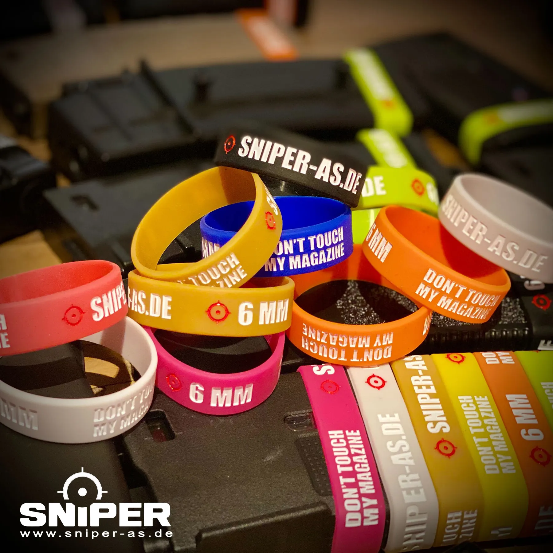 5er Set Sniper AS Magazinbänder, Bracelet, Grau
