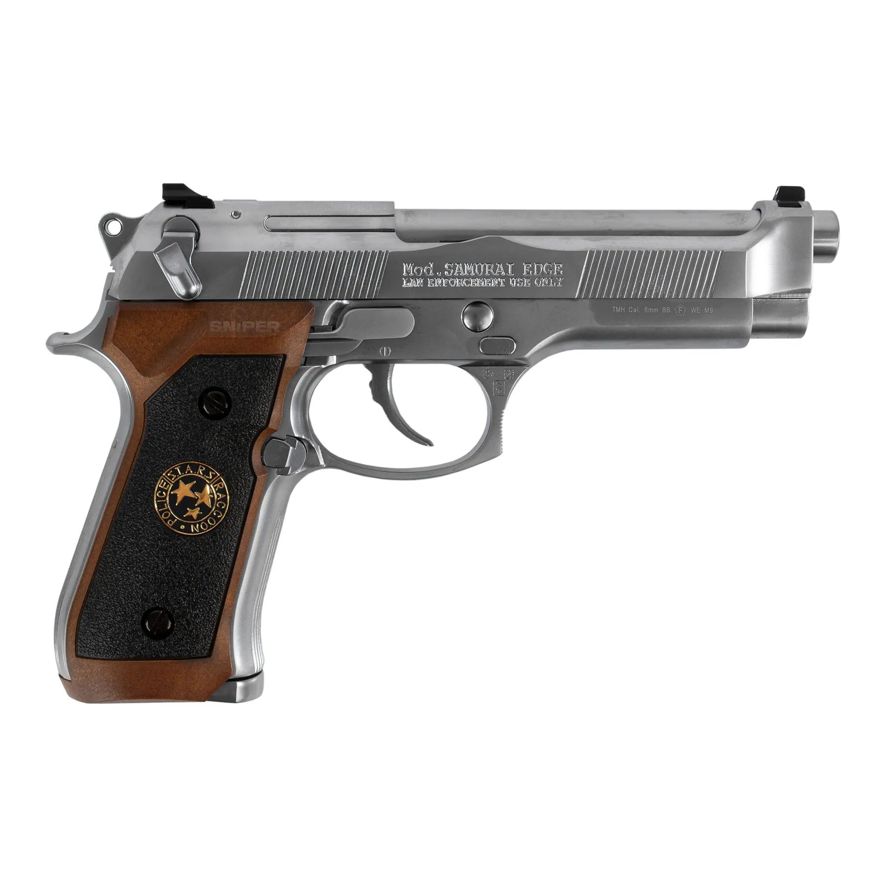WE M92 Samurai Edge Biohazard Full Metal Silver GBB