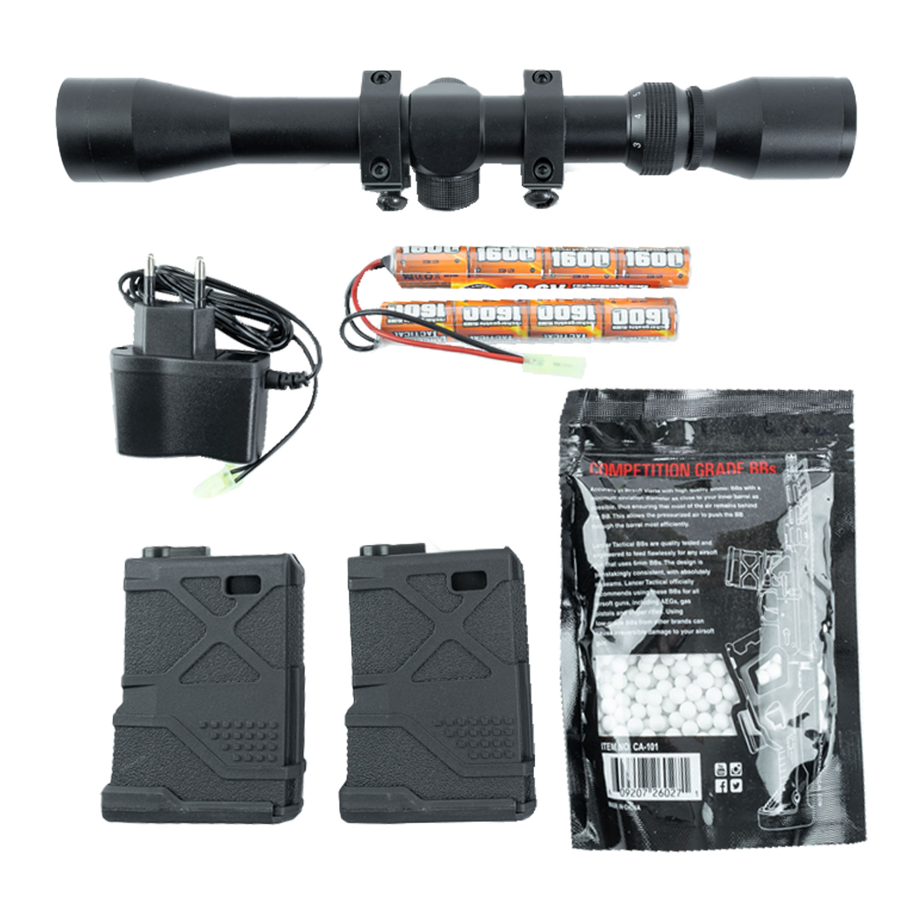 Einsteiger Set #3 - LT-32 DMR w/ Scope & Bipod (S)AEG, Tan
