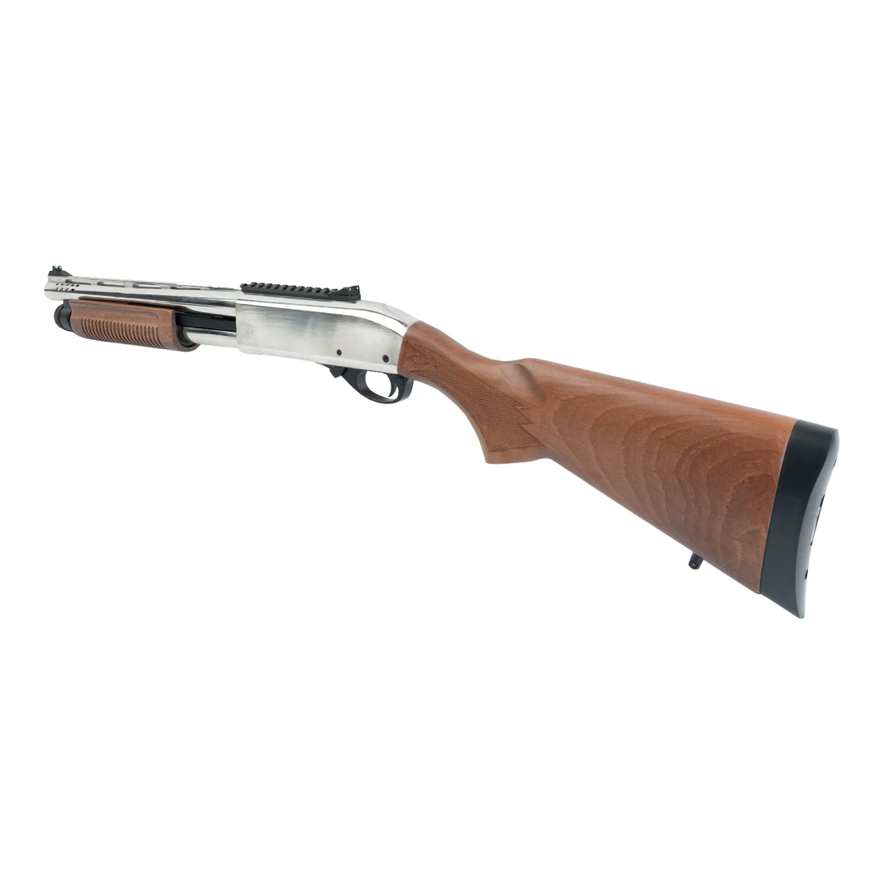M870 AR Tri-Shot Gas Action Shotgun, Real Wood Silver