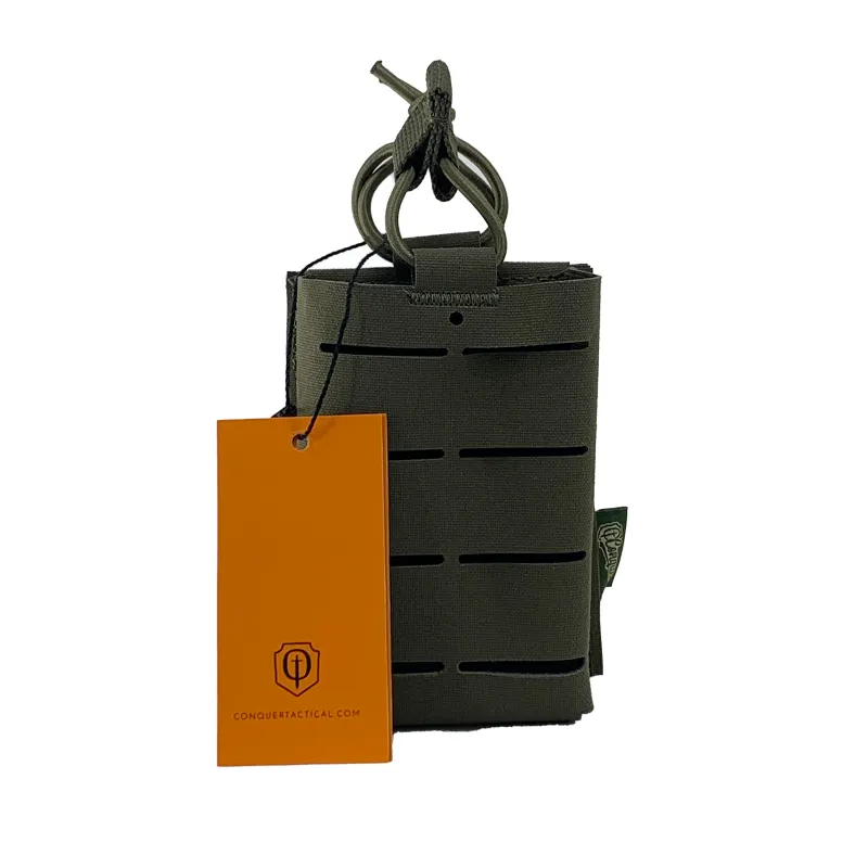 Conquer Laser-Cut Rifle Mag Pouch, Ranger Green