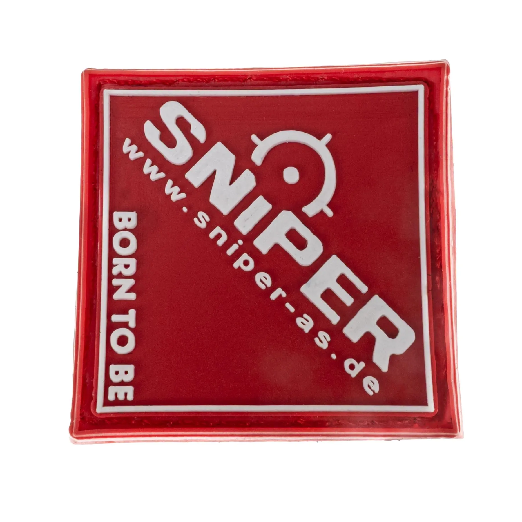 Square Sniper 3D Rubber Patch, Red