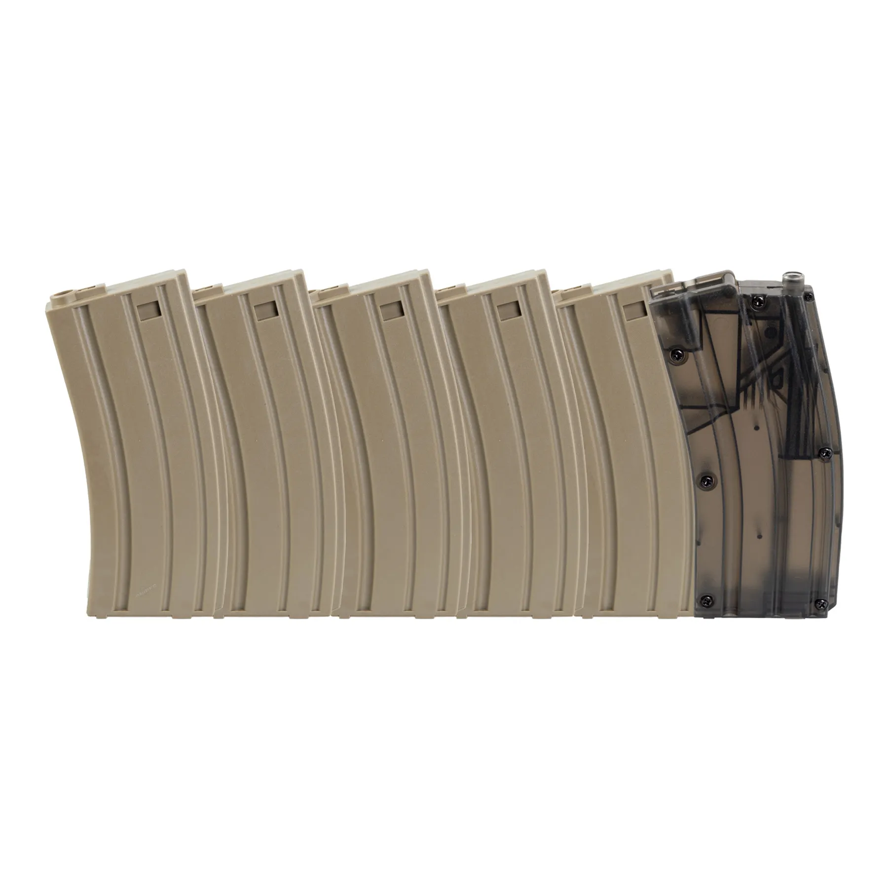 M4 Mid Cap Magazin Kunststoff, 5er Pack, Tan