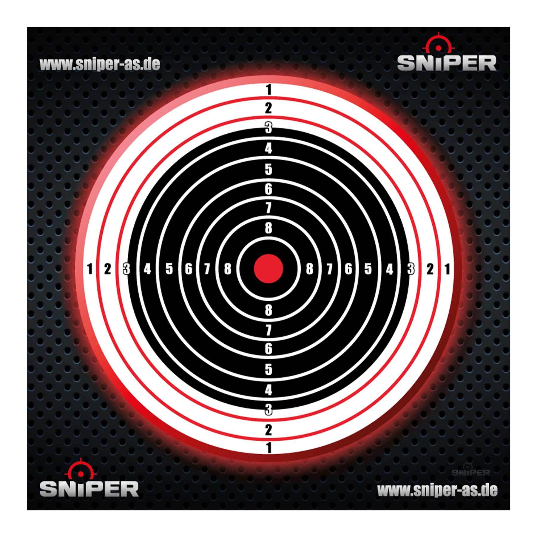Zielscheiben 30x30cm, Sniper Target red, 10 Stück