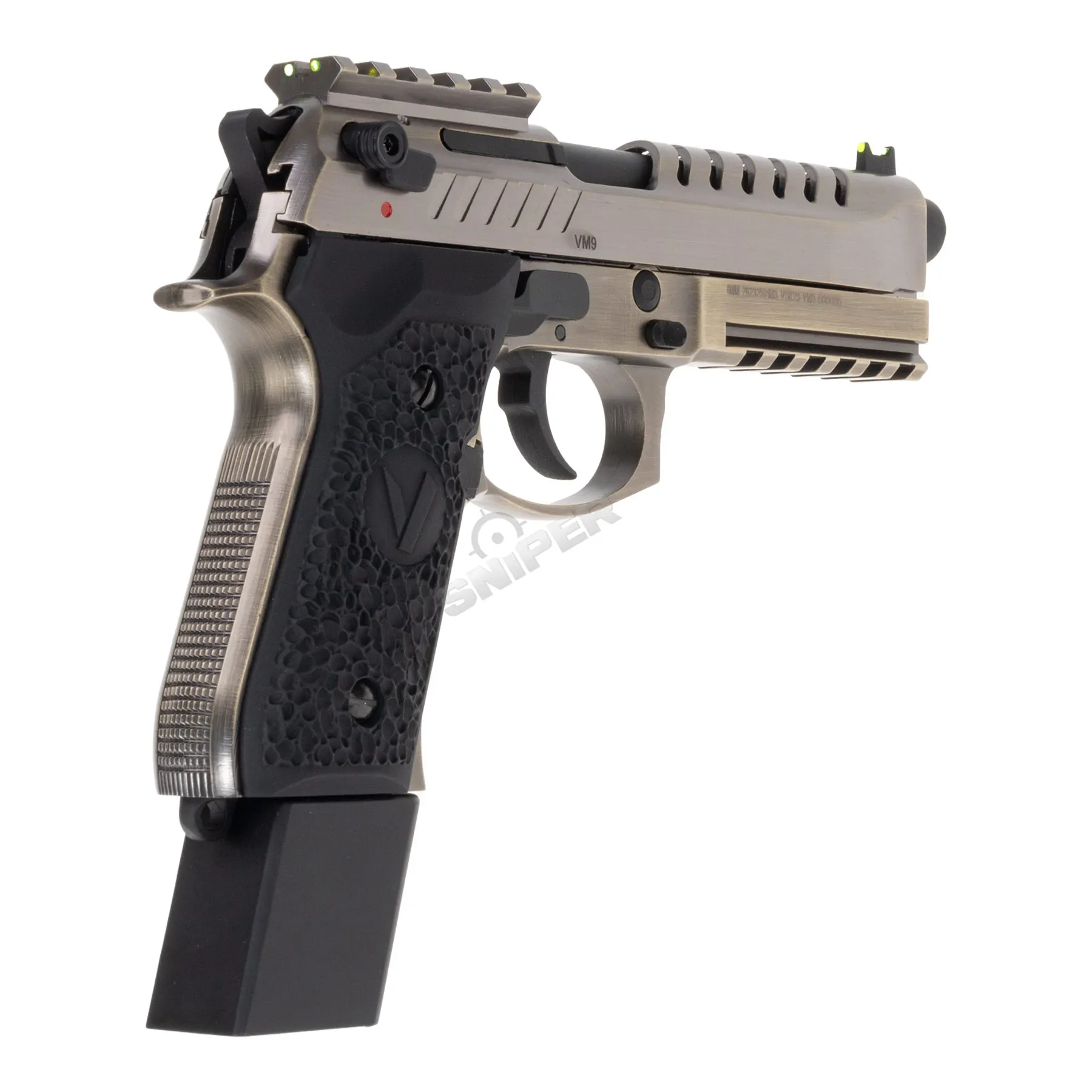 Vorsk VM9 GBB Softair Pistole, Brushed Alu