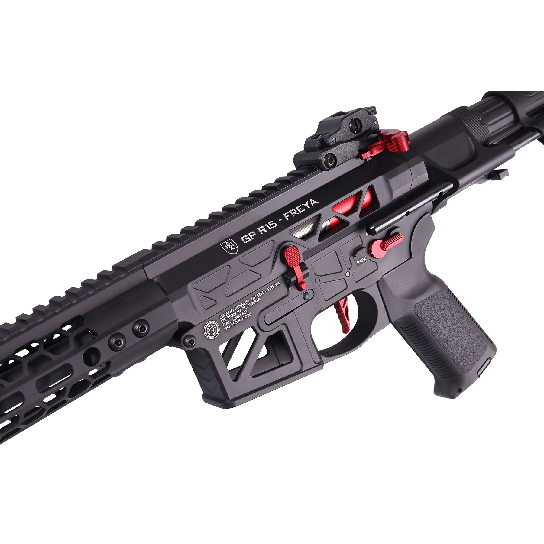 Delta Armory FREYA Skeleton PDW Gen.2 12,5", Black/Red