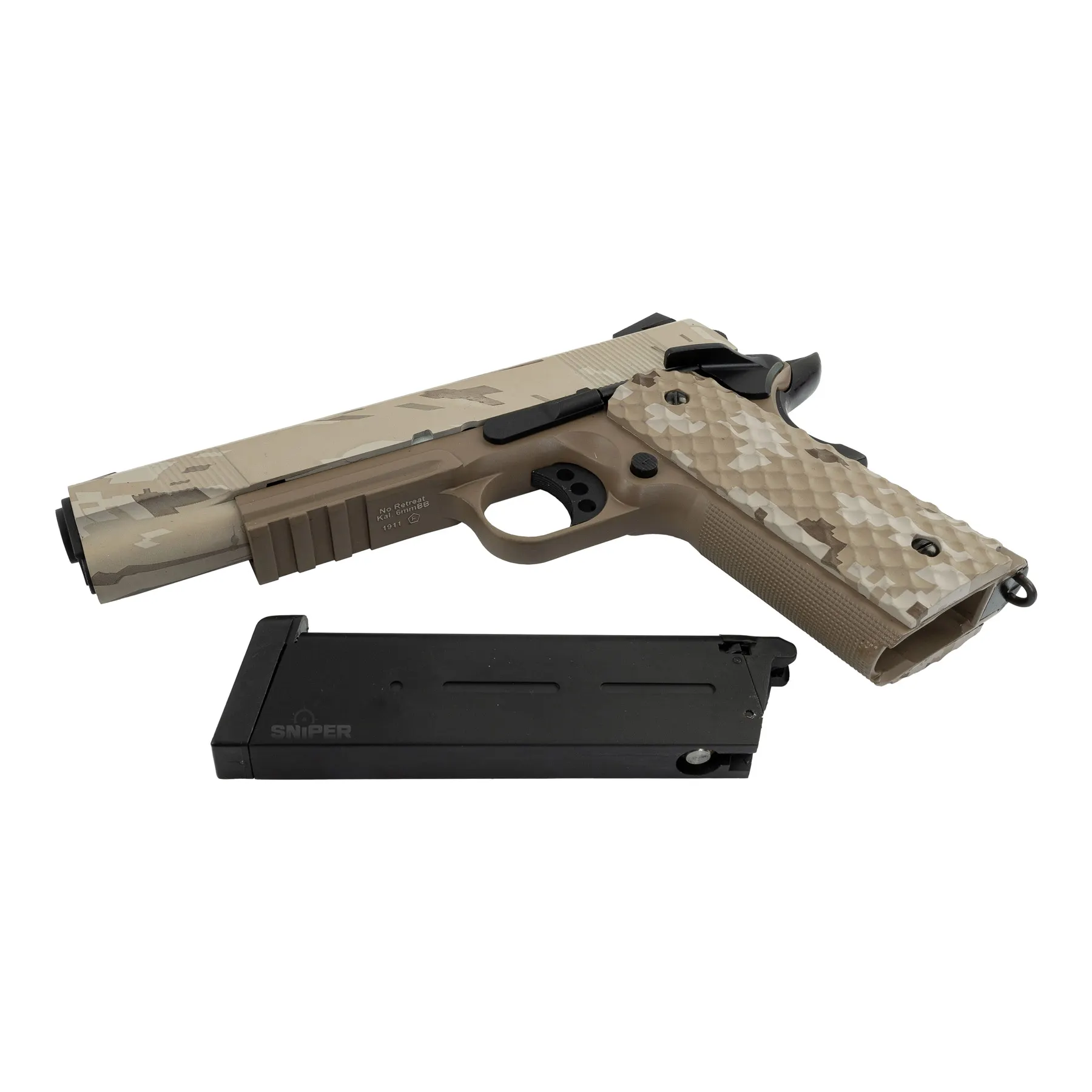 Raven 1911 MEU Railed GBB, Tan/Digi Desert