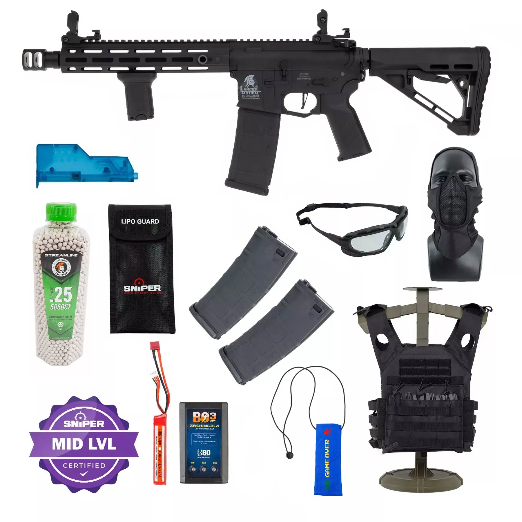 Einsteiger Set #2 - Lancer LT-32 Sparta Gen 3 w/ Nebula ETU (S)AEG, Black Einsteiger Set #2 - Lancer LT-32 Sparta Gen 3 w/ Nebula ETU (S)AEG, Black