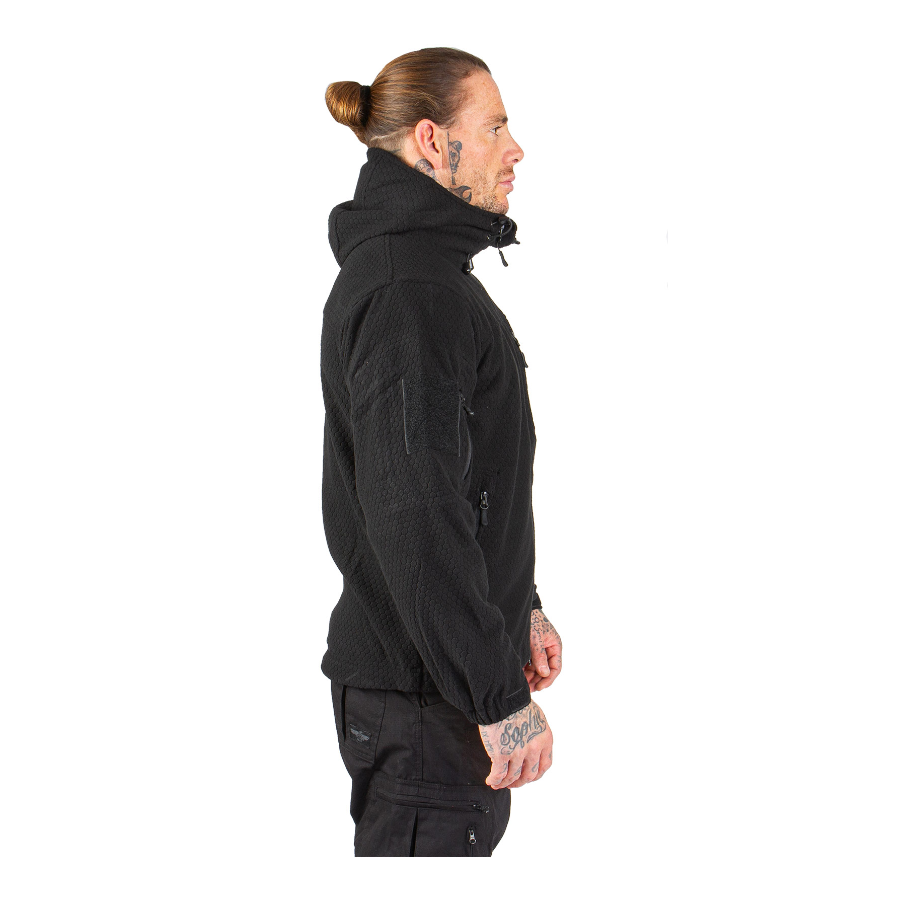 Hexagon Fleece Weste, Black