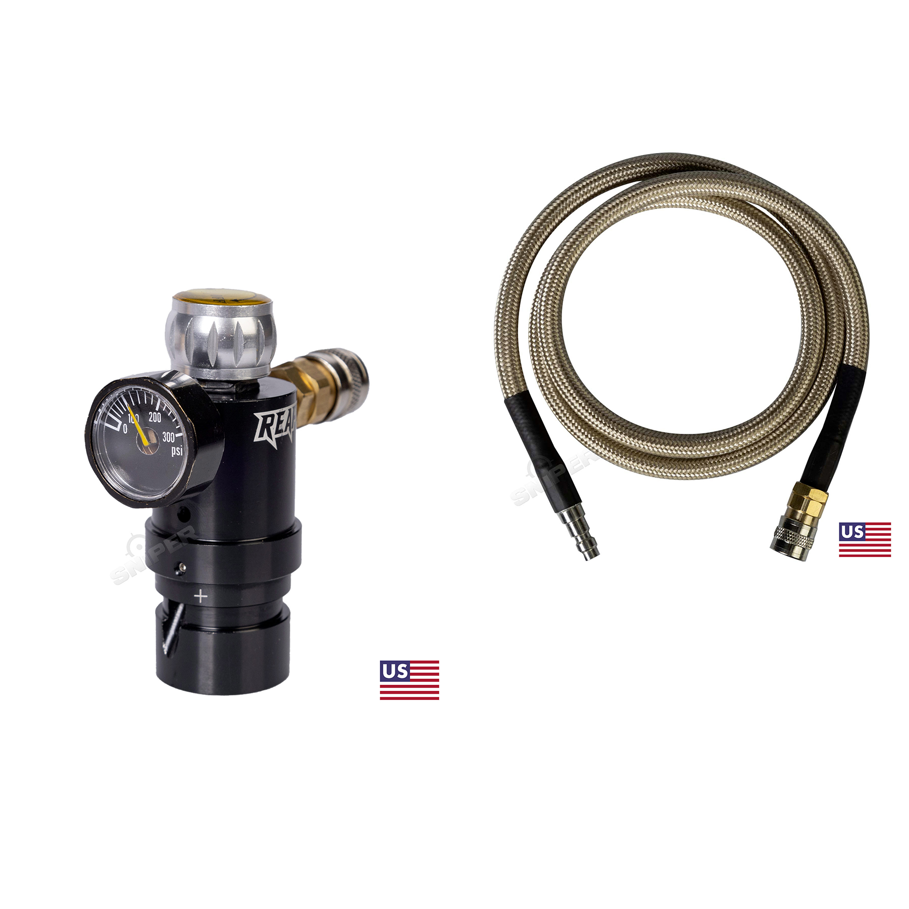 Reapo Twister Micro Regulator w/ Valve & 40" Brown Remote Line, US Version