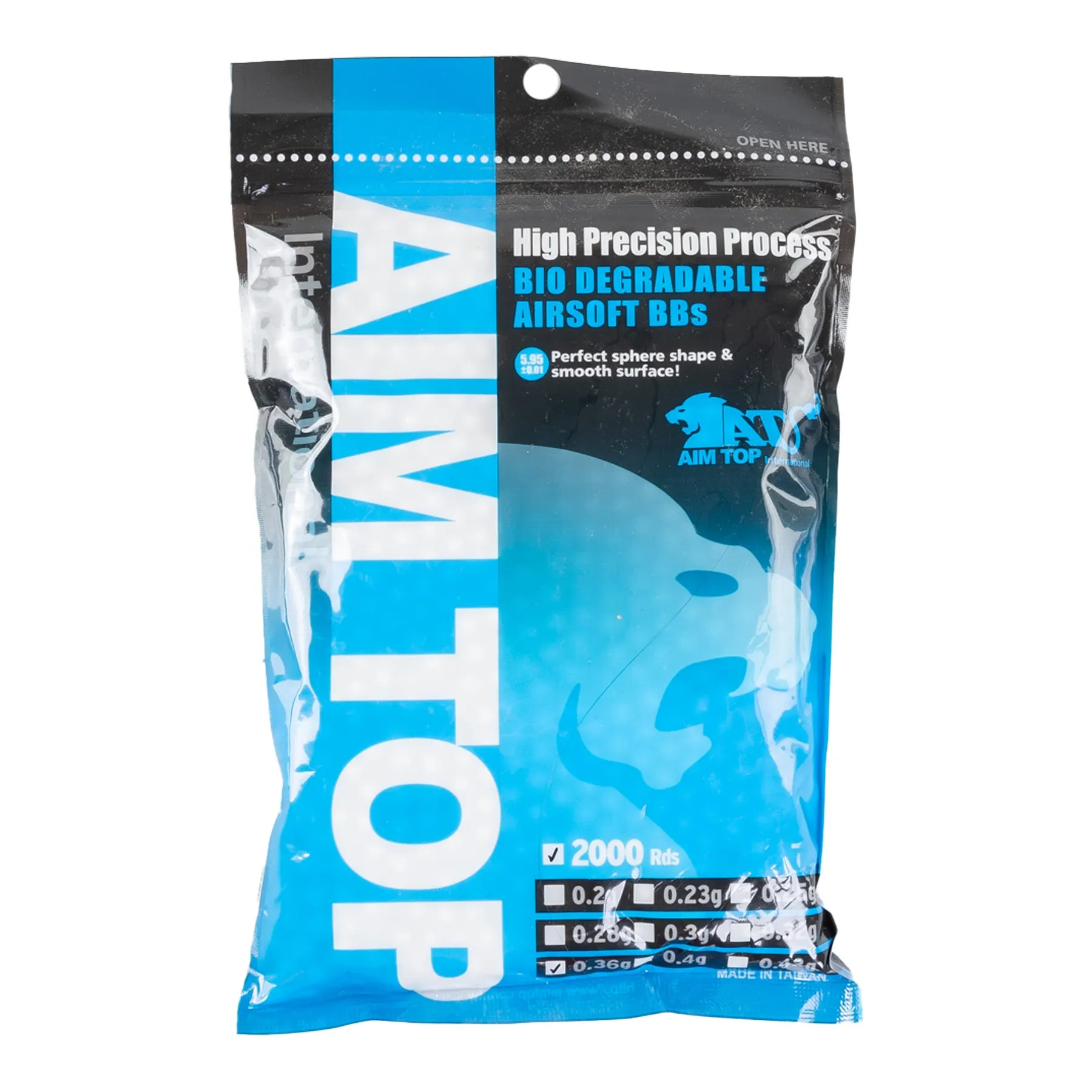 AIM TOP HEAVY BIO 0.36g BBs, 2000RND AIM TOP HEAVY BIO 0.36g BBs, 2000RND