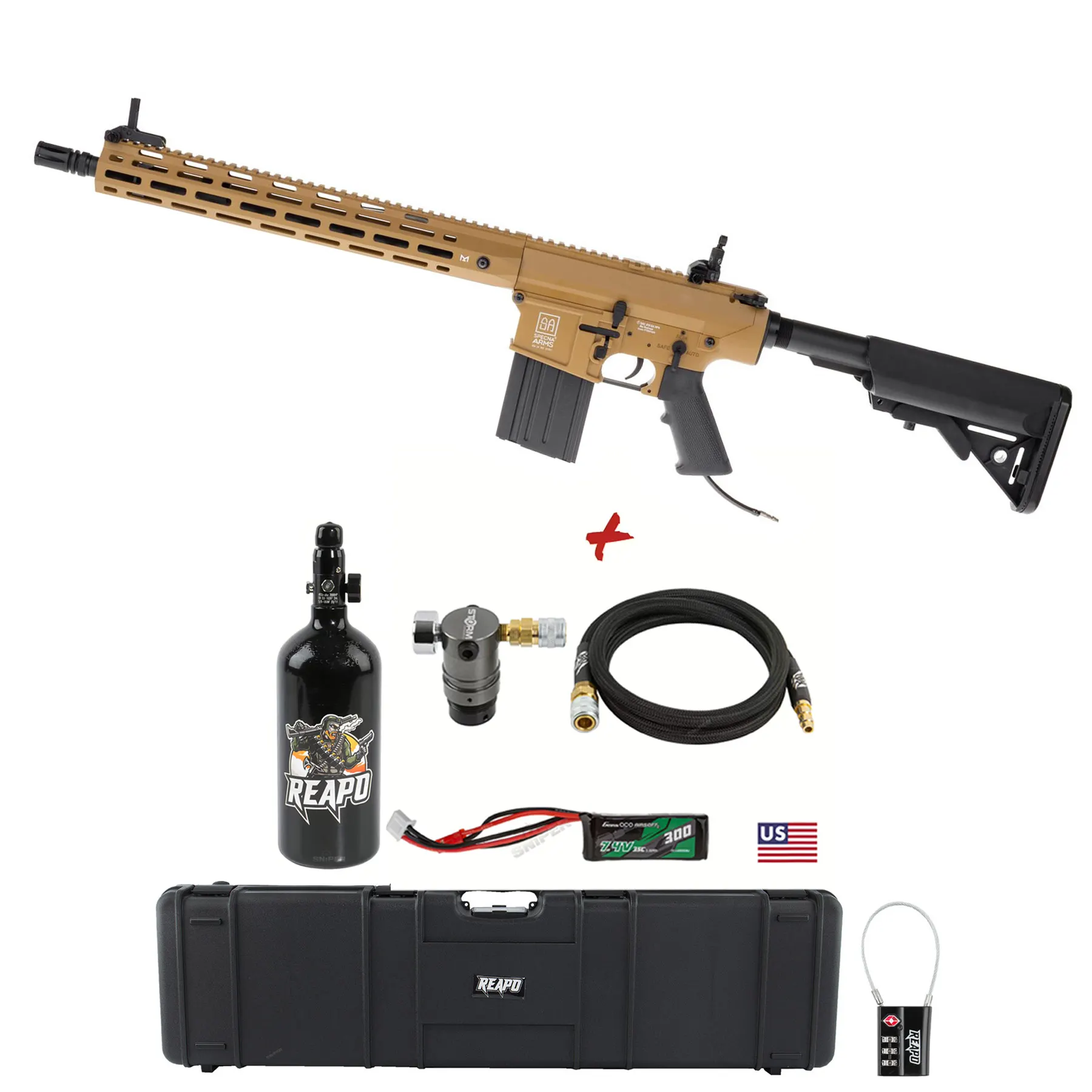 HPA Deal #2 - SAC x Wolverine SA-E35 DMR Rifle HPA, Tan