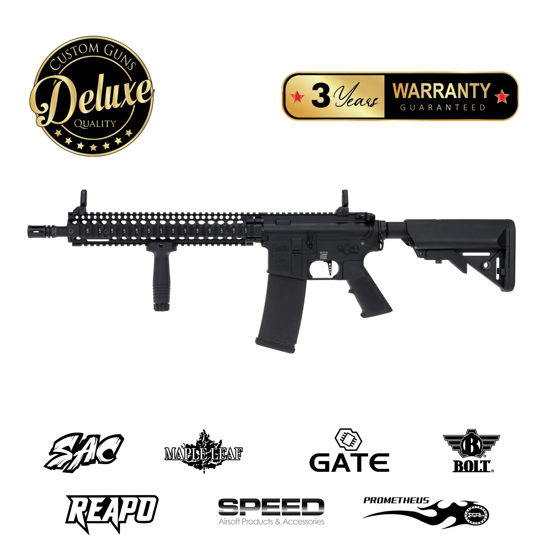 SAC X SA-E26 Edge Daniel Defense MK18 (S)AEG, Black