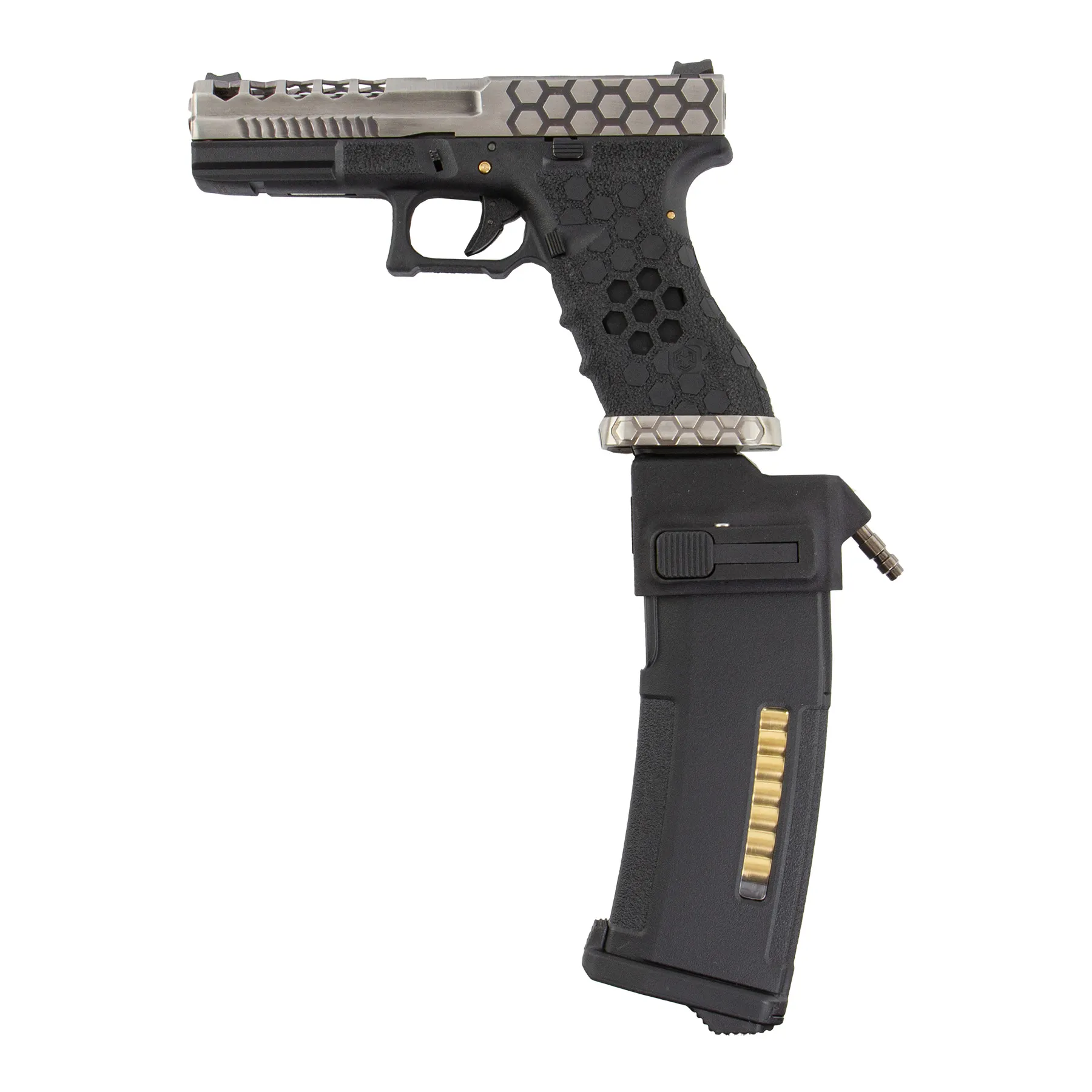 HPA Set SAC VX0100 + Bottle + Creeper HPA US Softair Pistole HPA Set SAC Custom VX0100 Hex Cut HPA US Softair Pistole