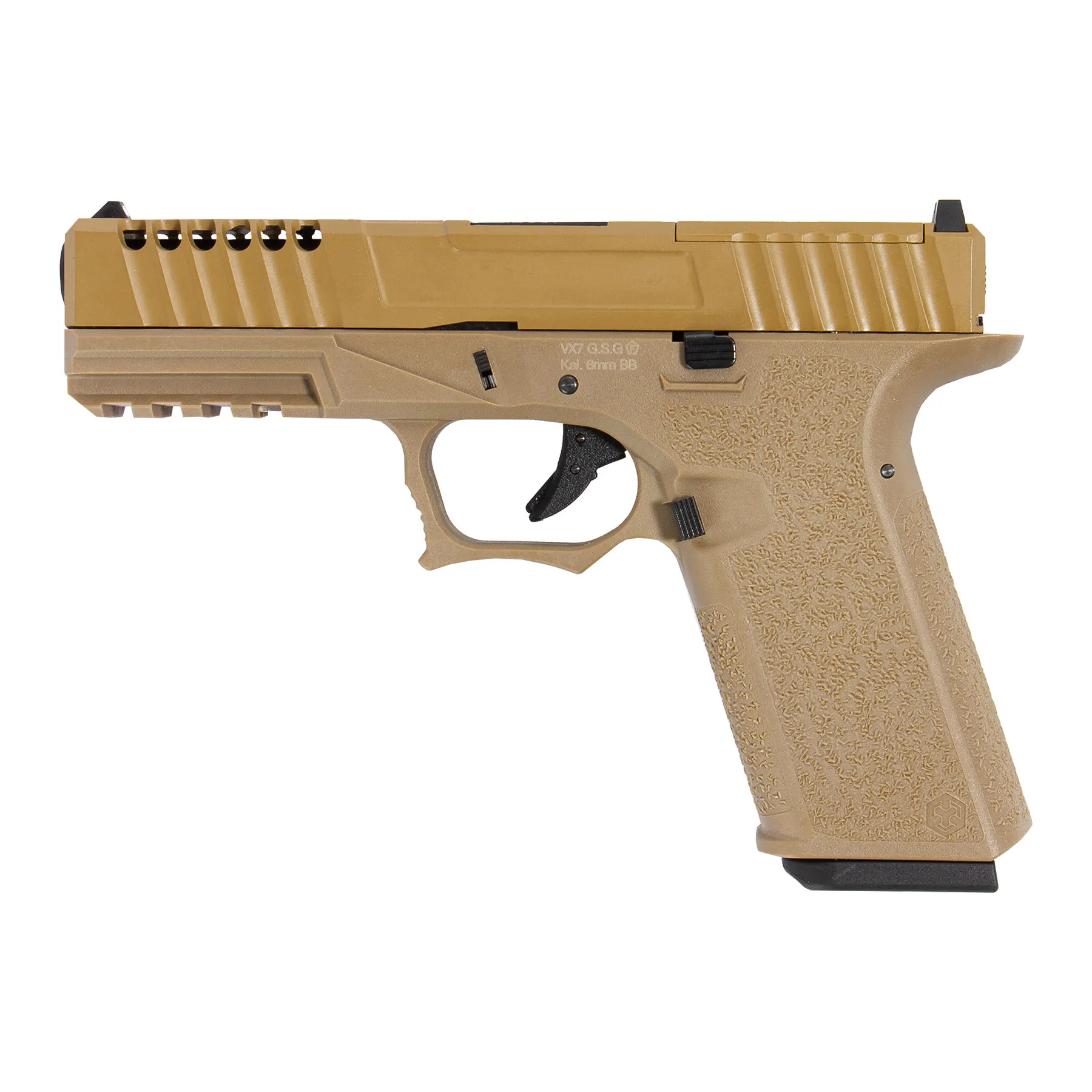 AW Custom VX7 Mod.1 Precut GBB Softair Pistole, FDE