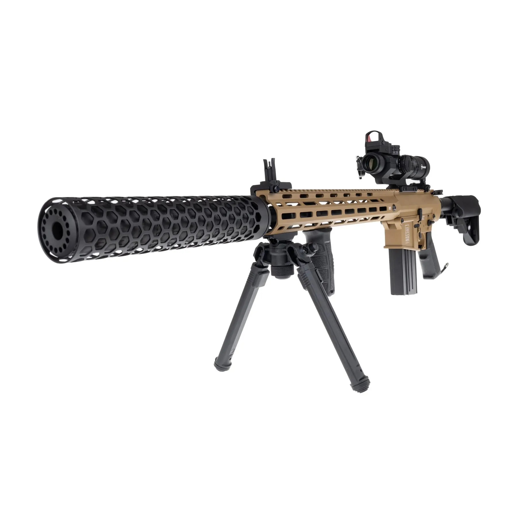 Prep My Airsoft - SAC x Wolverine SA-E35 DMR Rifle HPA, Tan Prep My Airsoft - SAC x Wolverine SA-E35 DMR Rifle HPA, Tan