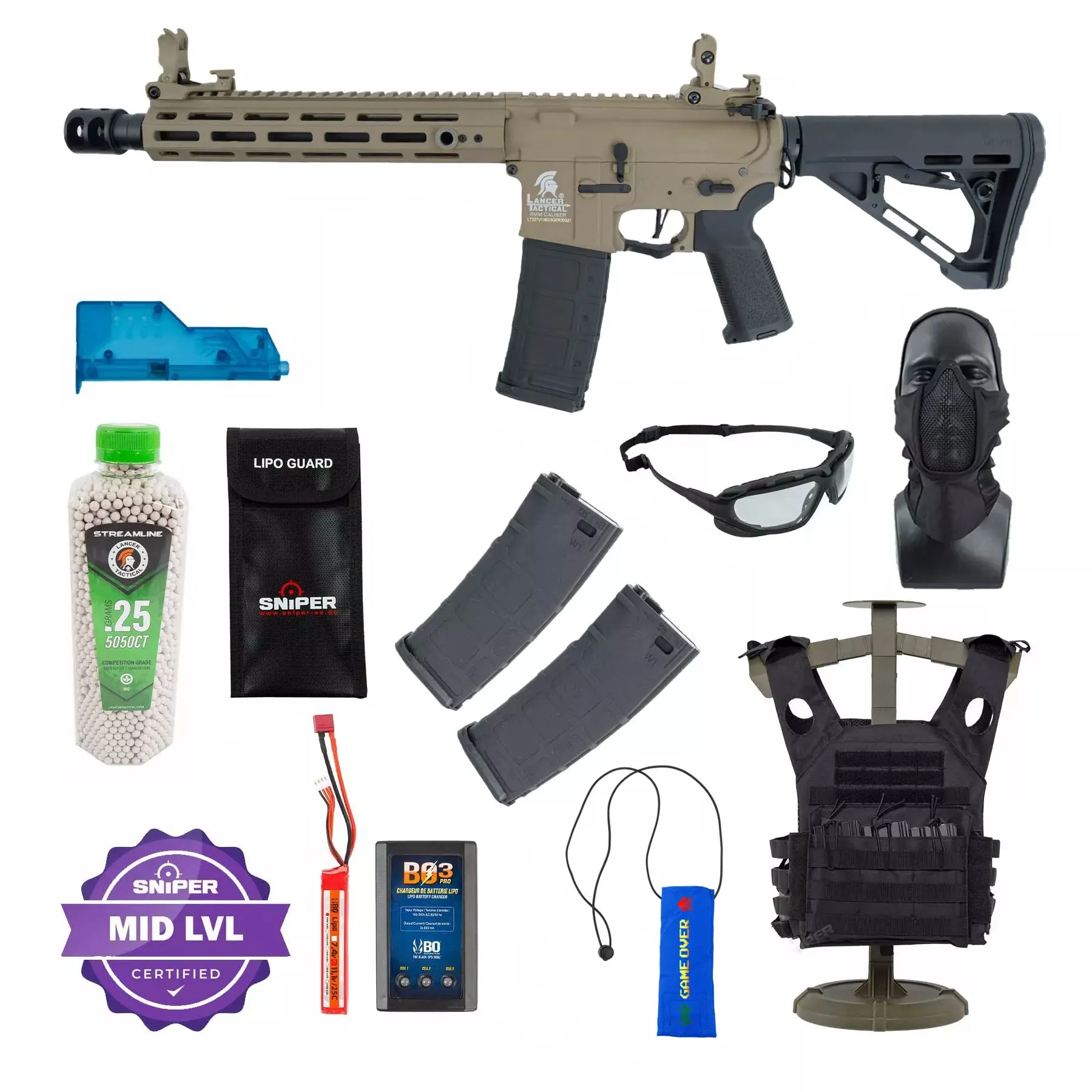 Einsteiger Set #2 - Lancer LT-32 Sparta Gen 3 w/ Nebula ETU (S)AEG, Dualtone