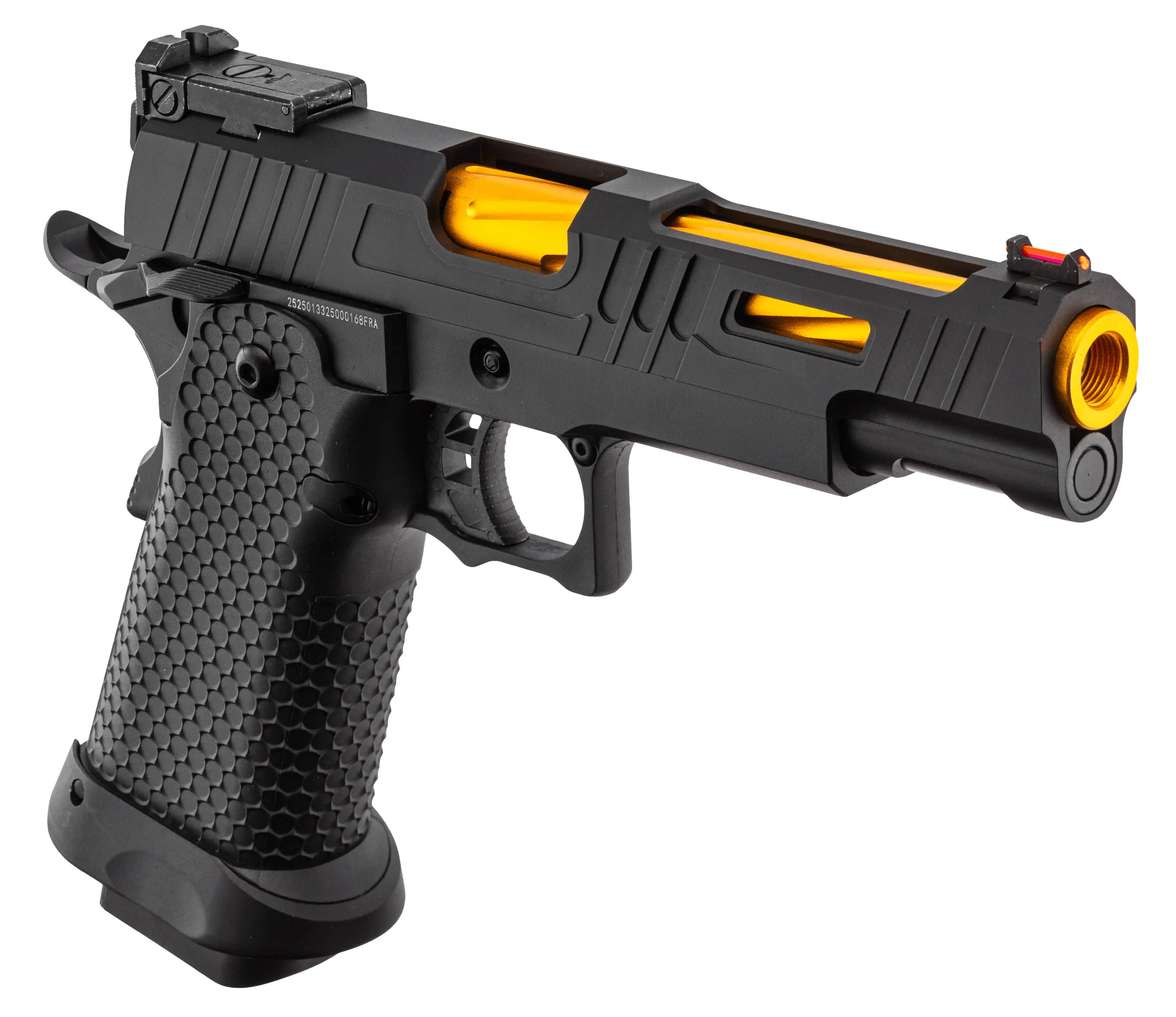 Golden Eagle 5.1 Hi-Capa Thread GBB Airsoft Pistole, Black/Gold