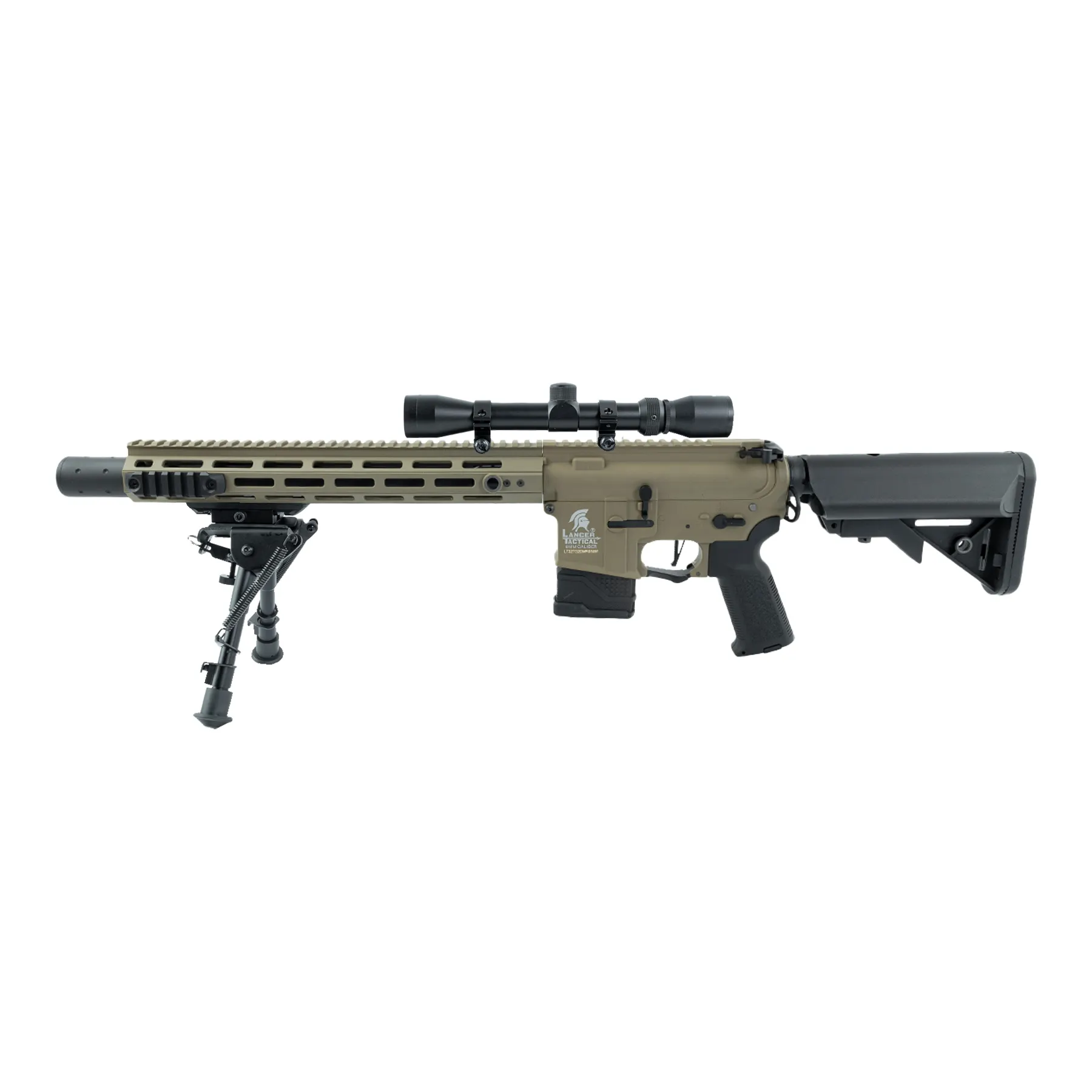 Prep My Airsoft - LT-32 DMR New Version w/ Scope & Bipod (S)AEG, Tan