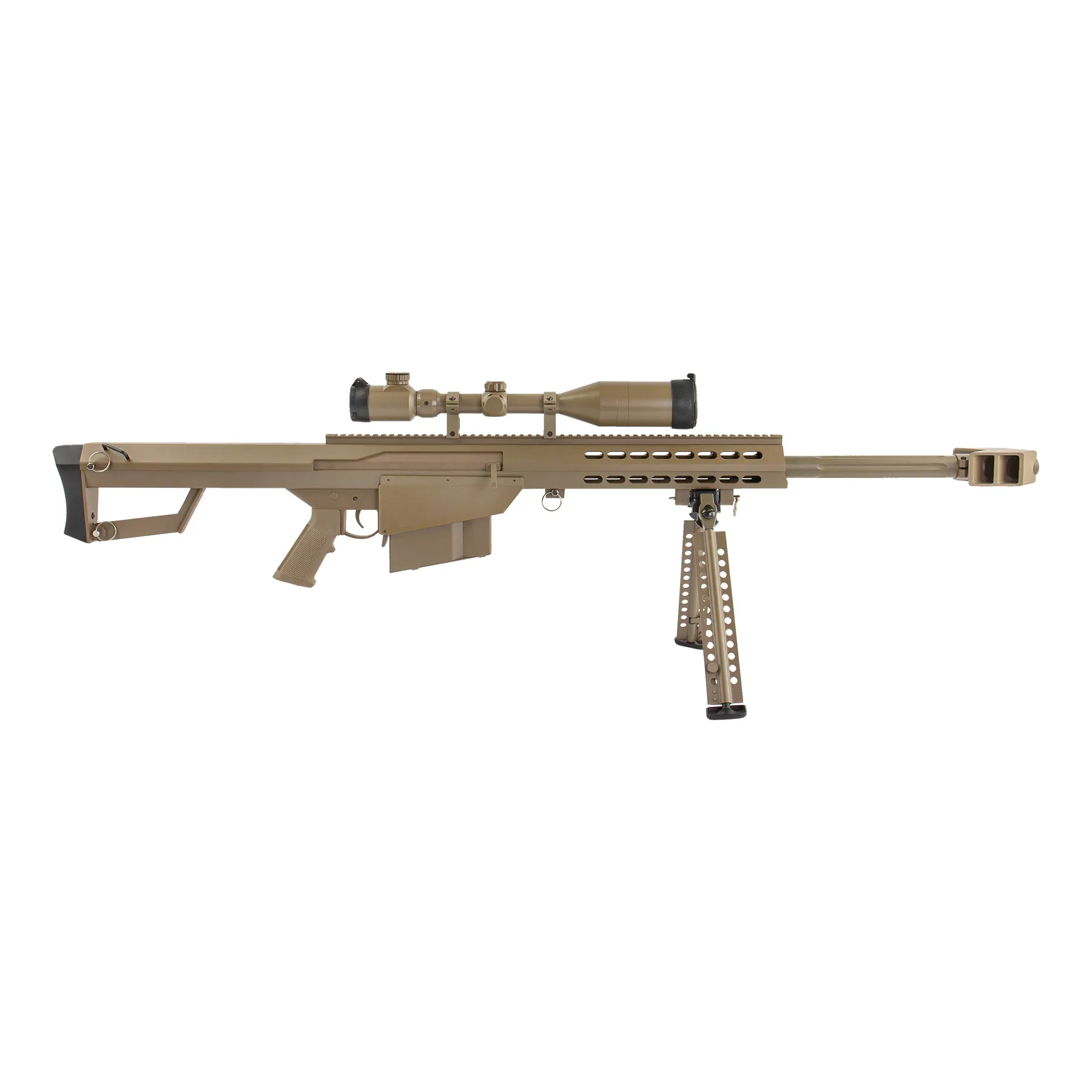 Barrett Licensed M82A1 Sniper Rifle (S)AEG, Tan Barrett Licensed M82A1 Sniper Rifle (S)AEG, Tan