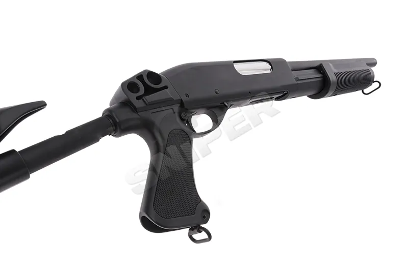 M870 Police Sliding Tri-Shot Spring Shotgun, Black