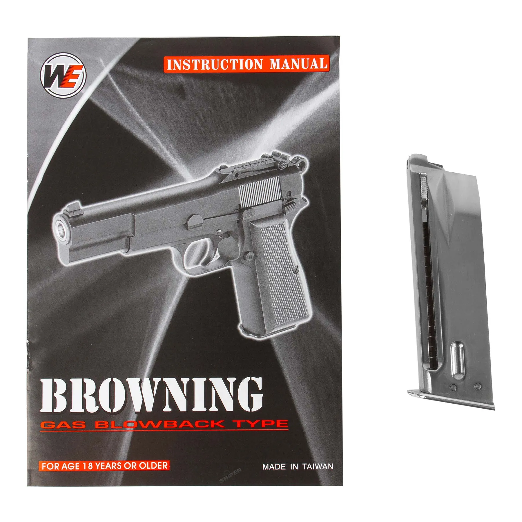 WE Hi-Power Full Metal Silver GBB Softair Pistole
