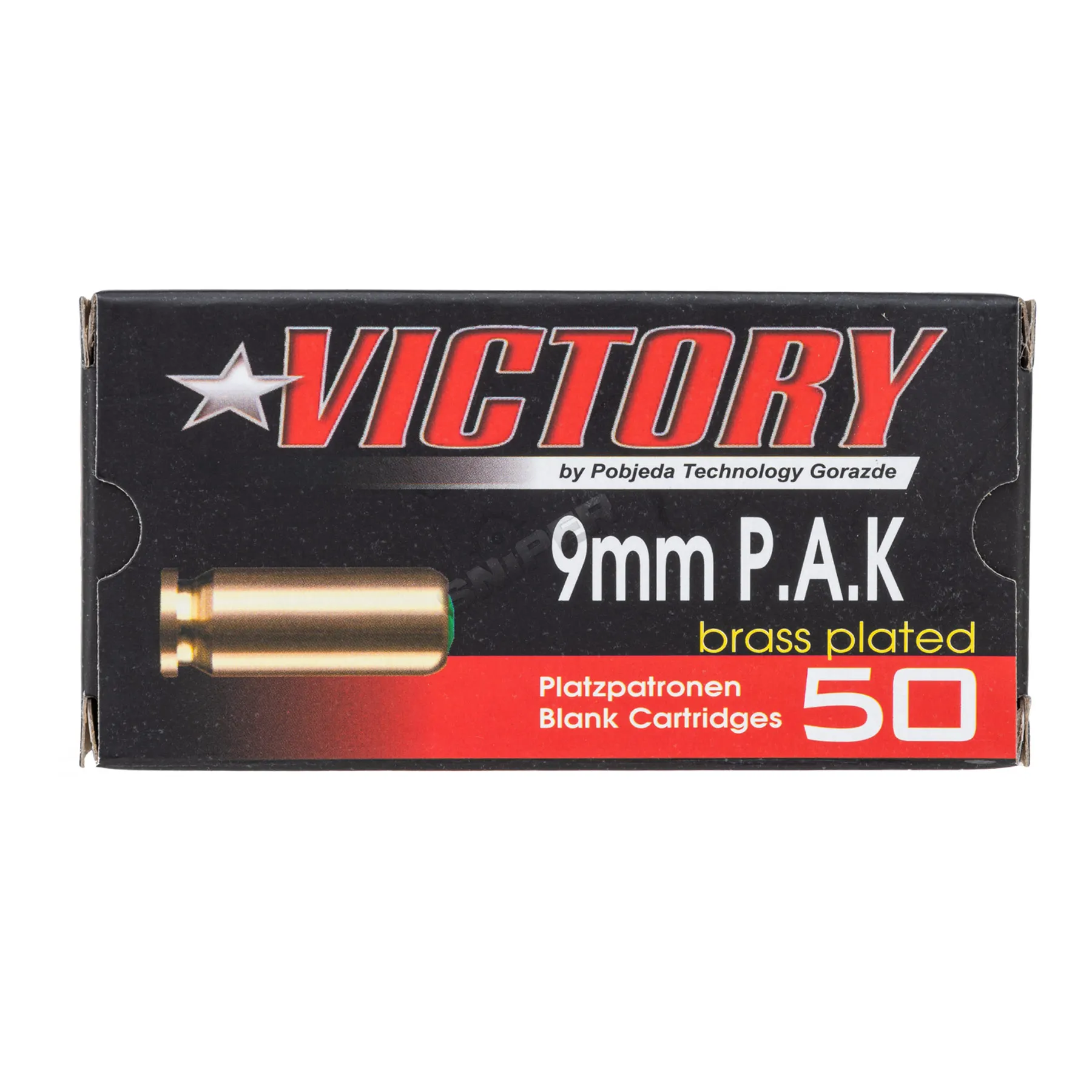 Victory 9mm P.A.K. Platzpatronen, 50 Stück Victory 9mm P.A.K. Platzpatronen, 50 Stück