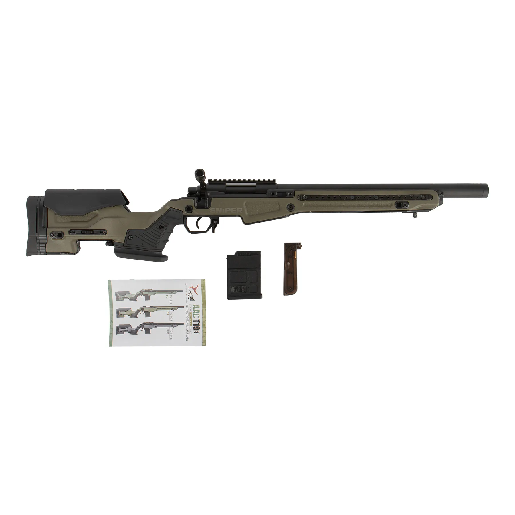 AAC T10 Short Bolt Action Sniper Rifle, OD