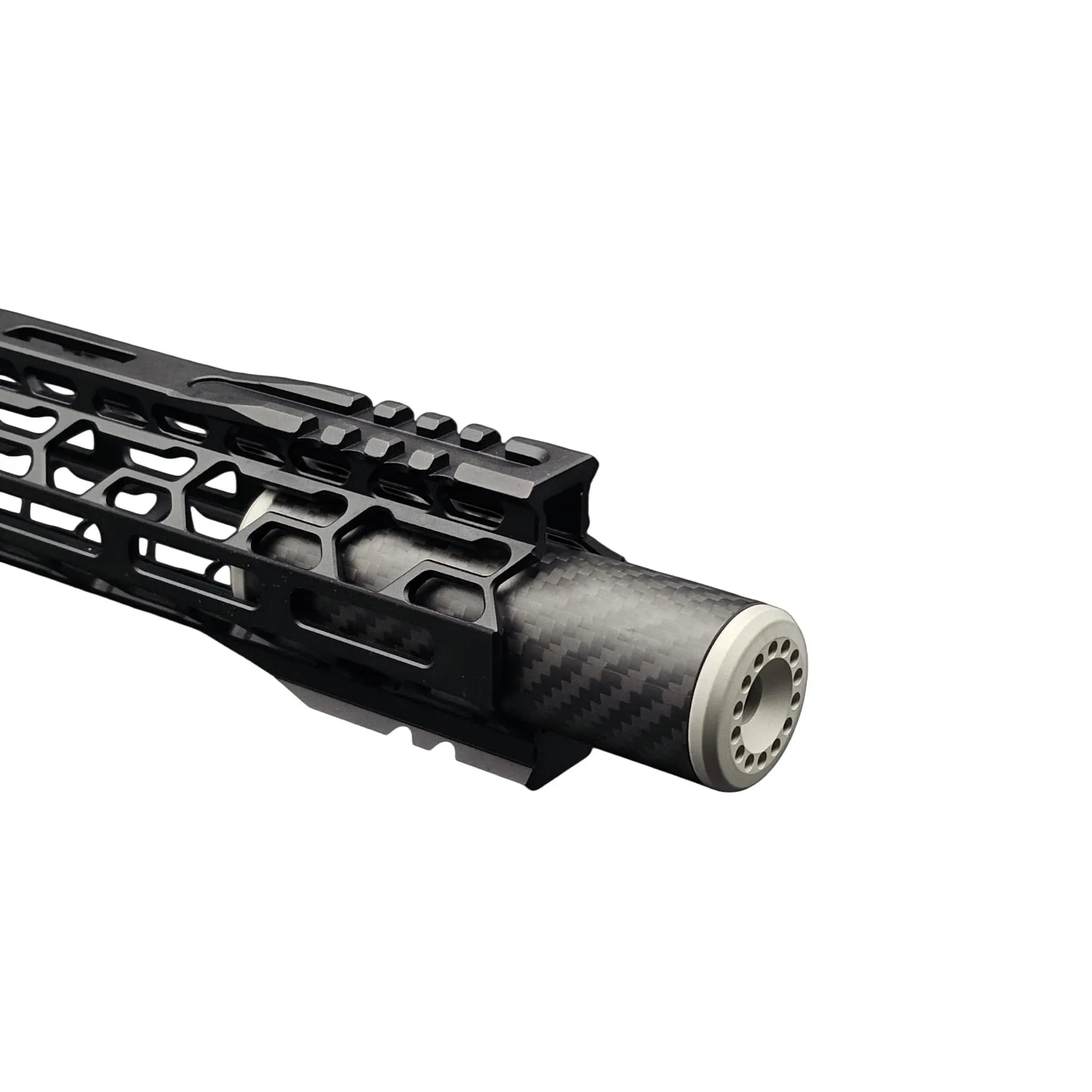 SAC Carbon-CNC Airsoft supressor 10cm 32mm , Silver