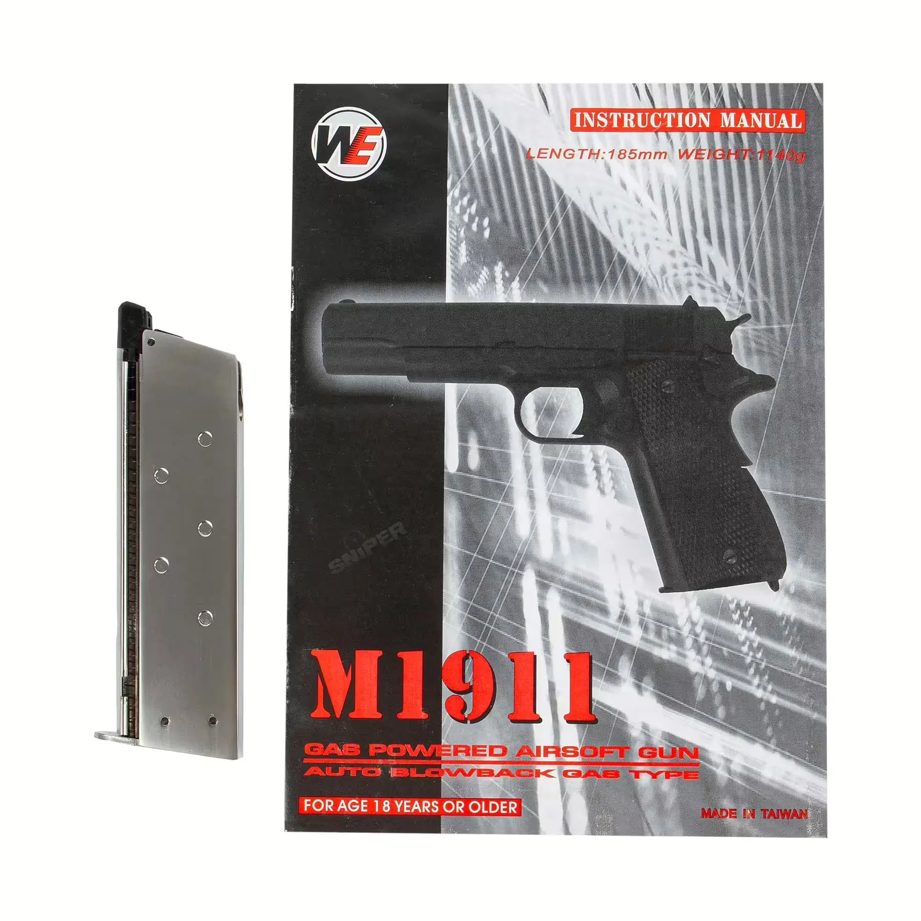 WE 1911 Hex Gen 2 Silver GBB Softair Pistole