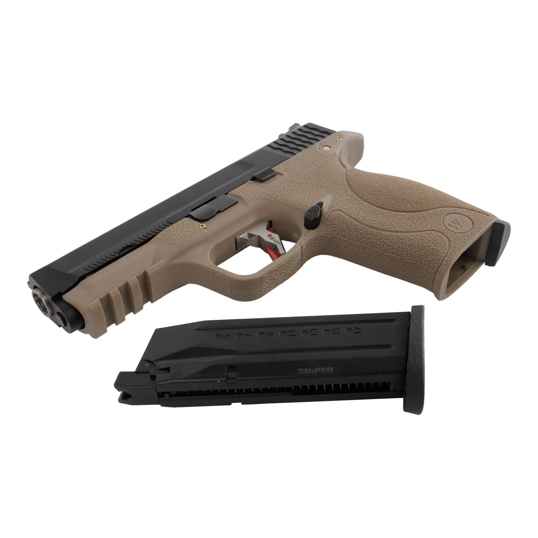 WE WET 05 BK Silver Barrel Full Metal FDE GBB Softair WE WET 05 BK Silver Barrel Full Metal FDE GBB Softair
