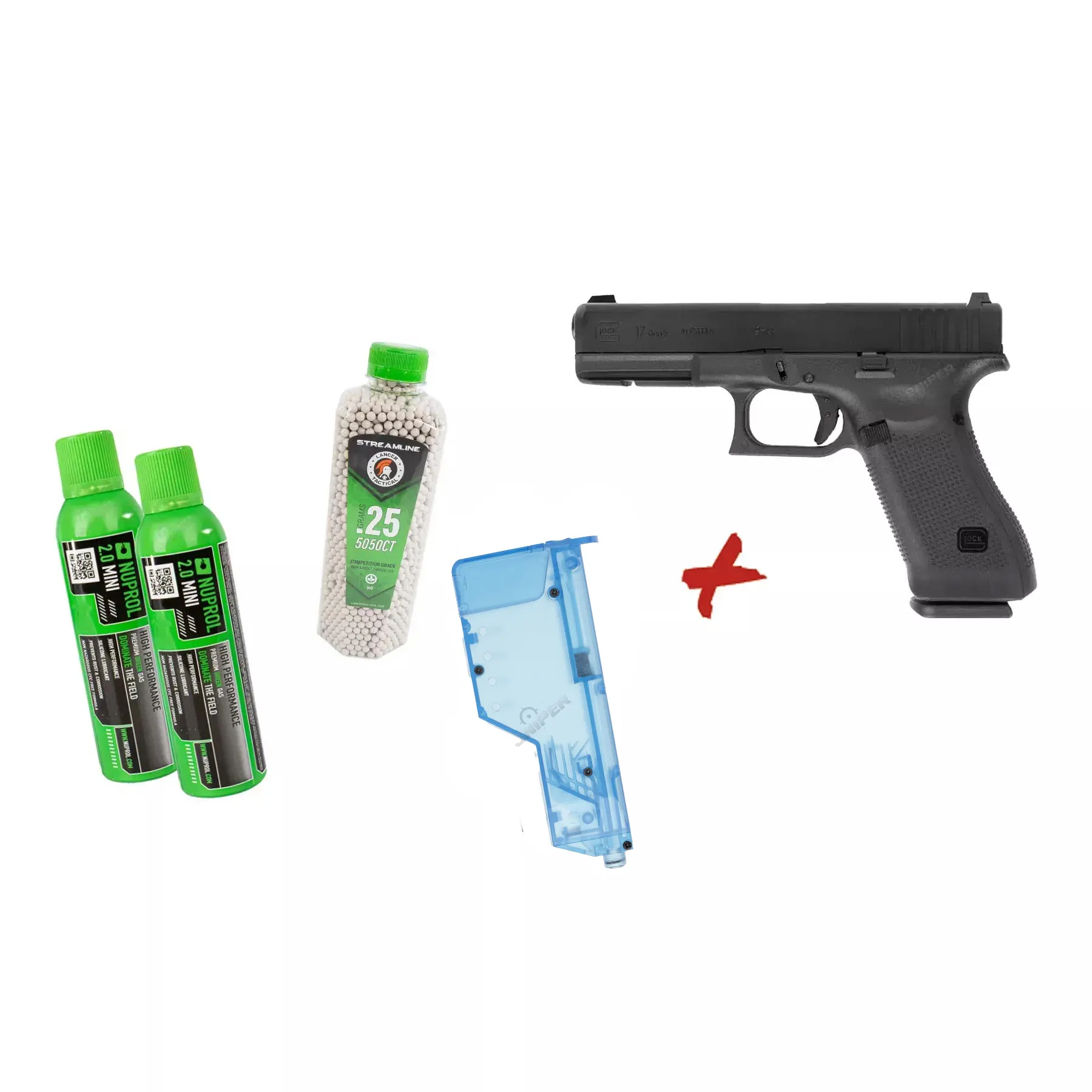 Bundle Deal #1 - Glock 17 Gen 5 GBB Softair Pistole